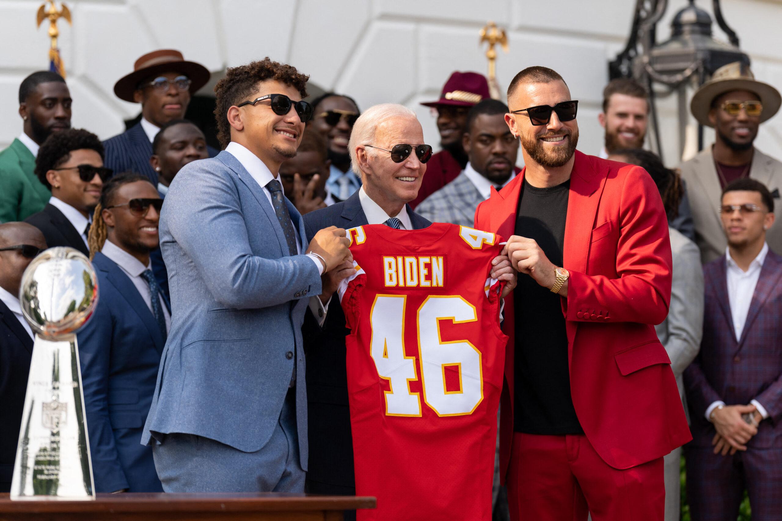 Patrick Mahomes and Travis Kelce Visit White House