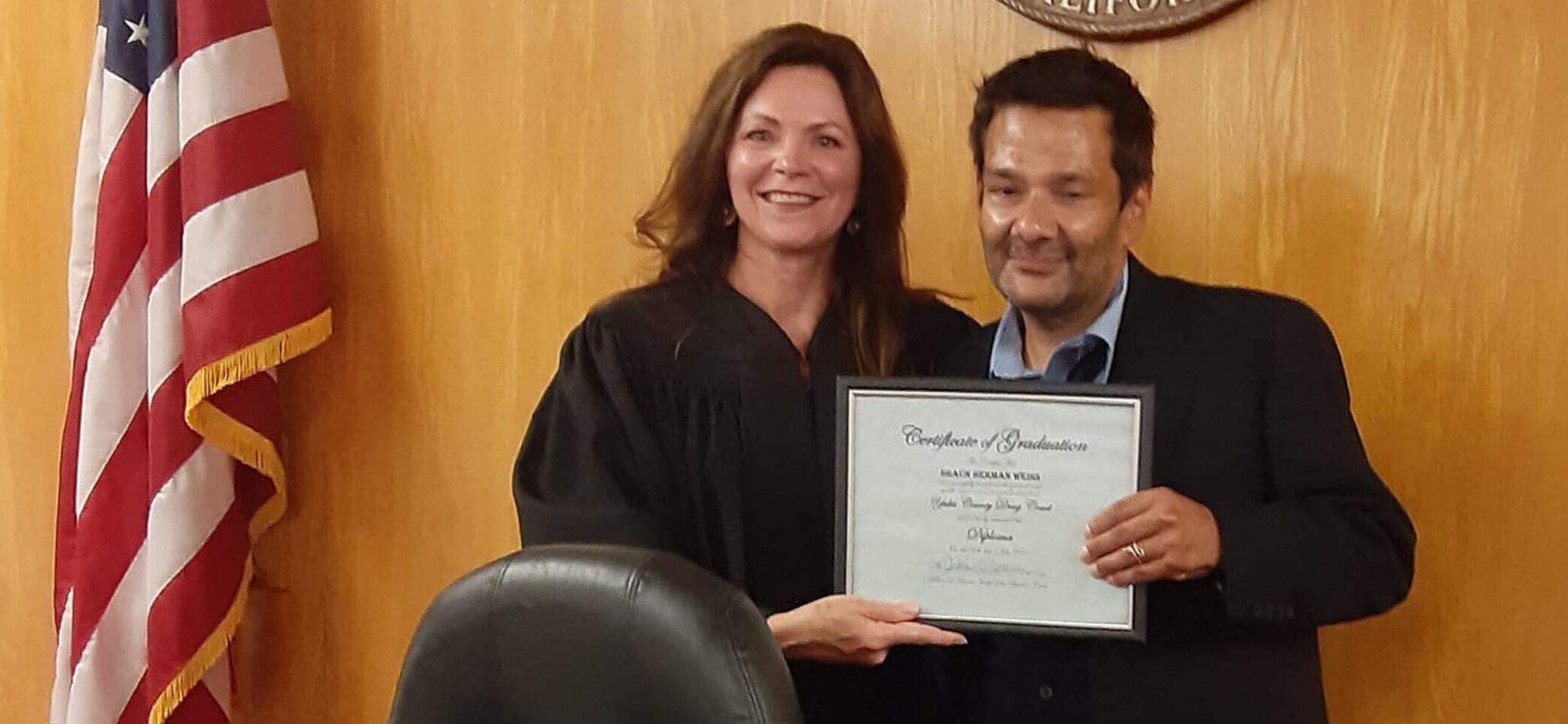 Former Mighty Ducks child star Shaun Weiss graduates from a court-ordered drug program as he gets his life back on track