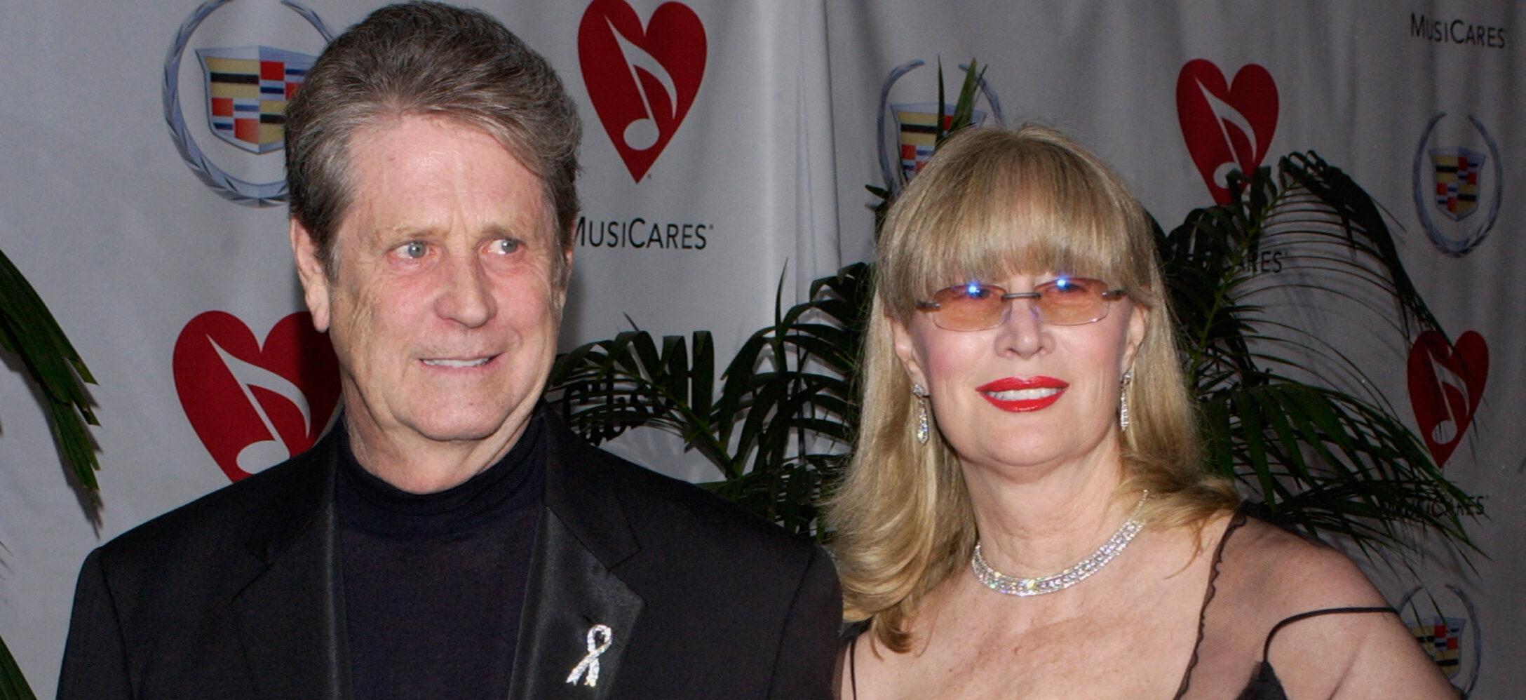 Brian Wilson and Melinda Kae Ledbetter arrive for the Musicares 2005 Person of the Year Tribute dinner honoring Wilson at the Paladium in the Hollywood section of Los Angeles, California February 11, 2005.
