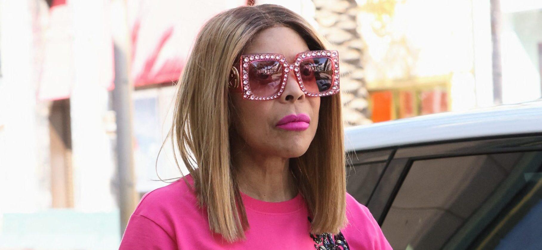 Wendy Williams is seen leaving the GUCCI store on Rodeo Drive in head to toe GUCCI wear