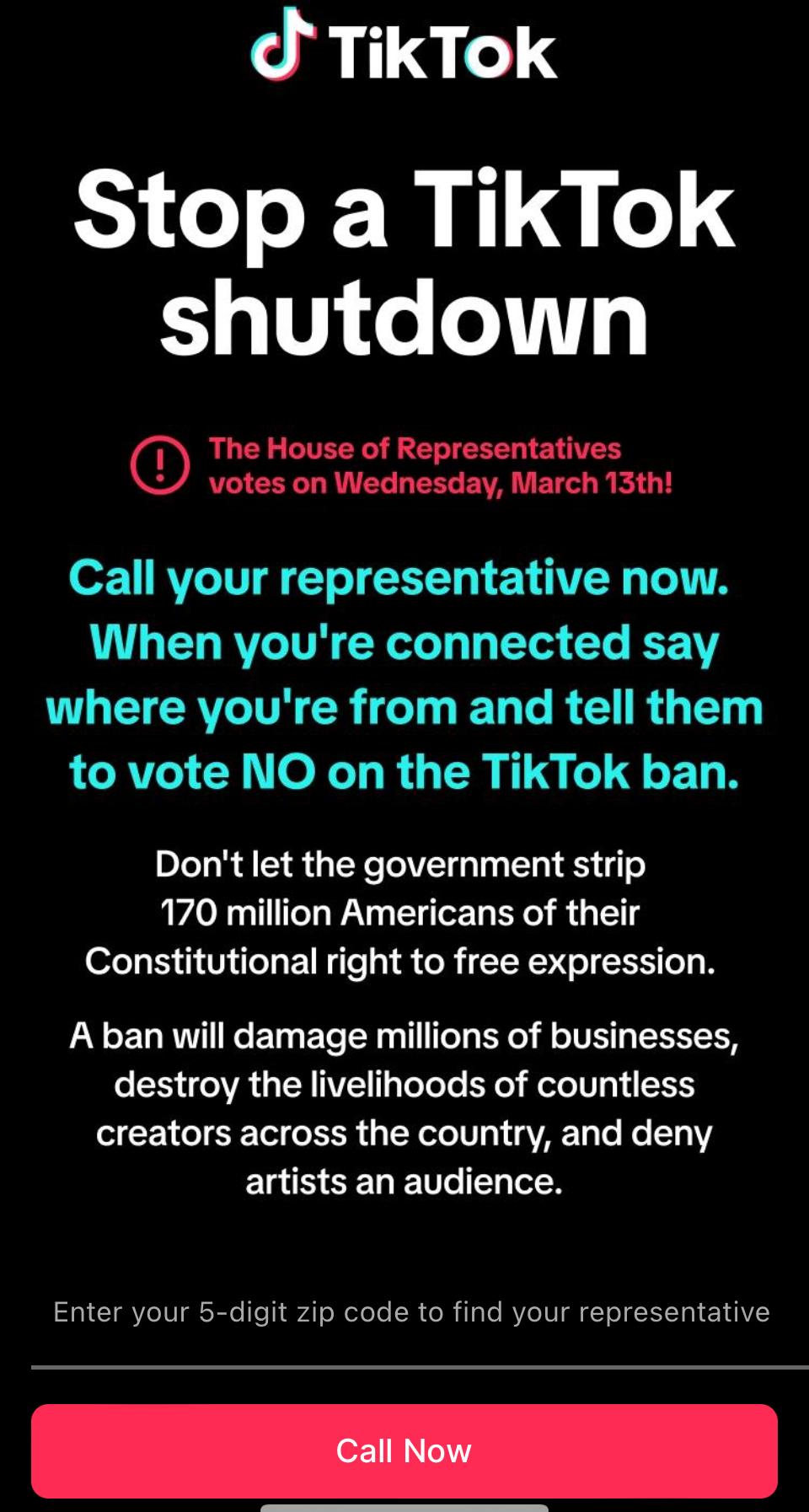 TikTok call to action