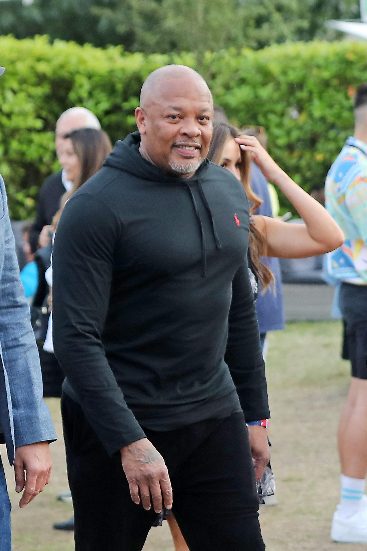 Dr. Dre and family arrives at American Express presents Lana Del Rey concert at BST Hyde Park