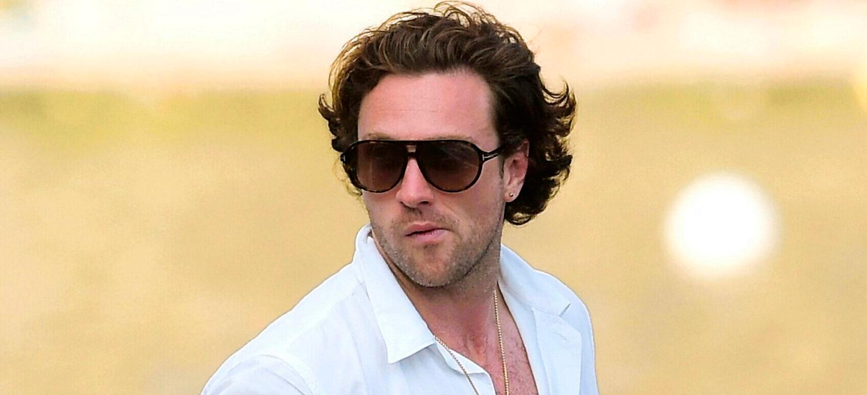 Aaron Taylor-Johnson and Sam Taylor-Johnson are seen leaving Elton John's luxury yacht in the South of France