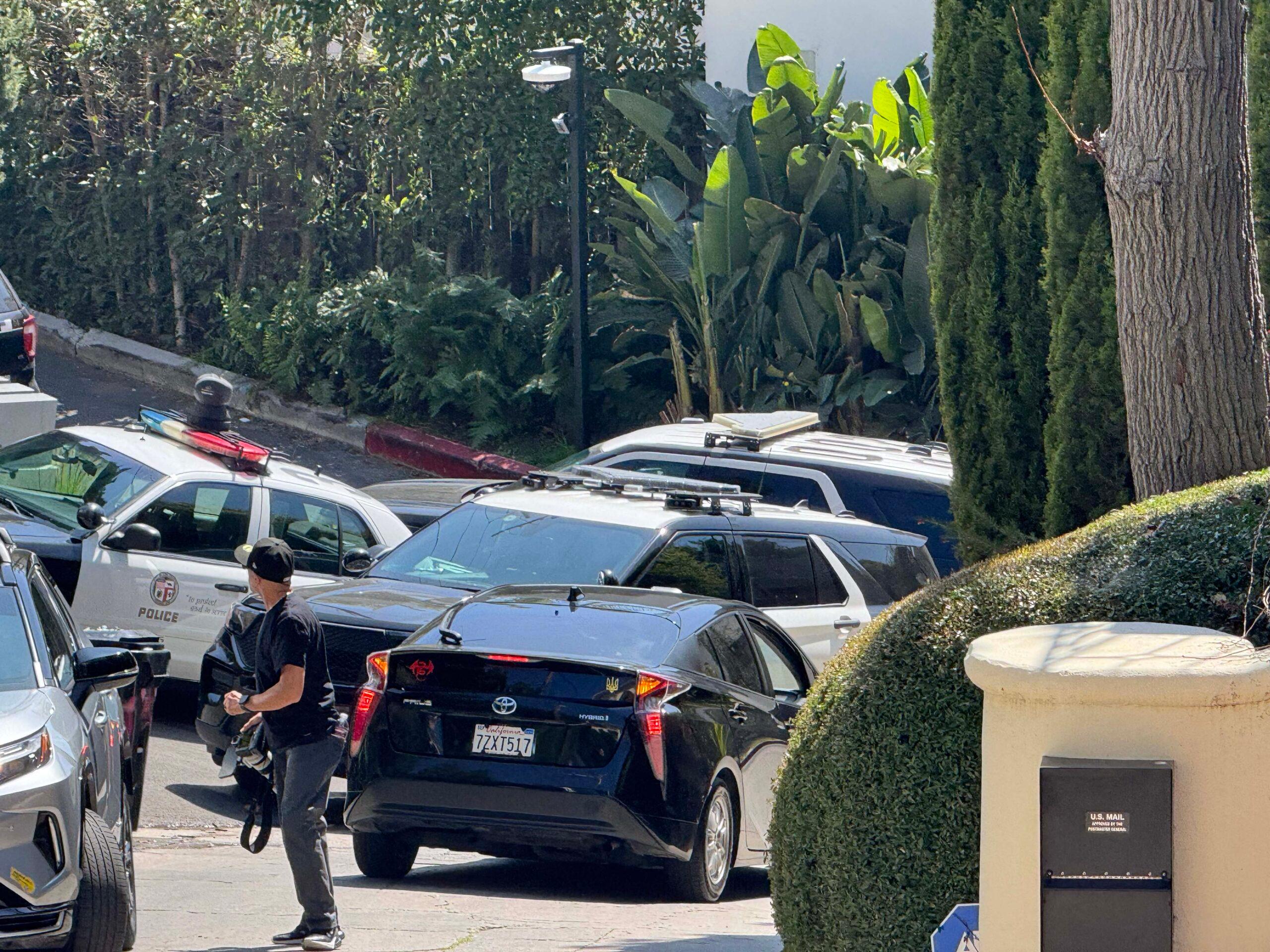 LAPD officers have their guns drawn at the home of 'SELLING SUNSET' Christine Quinn, according to witnesses a police were shouting 'Come out with your hands up'.