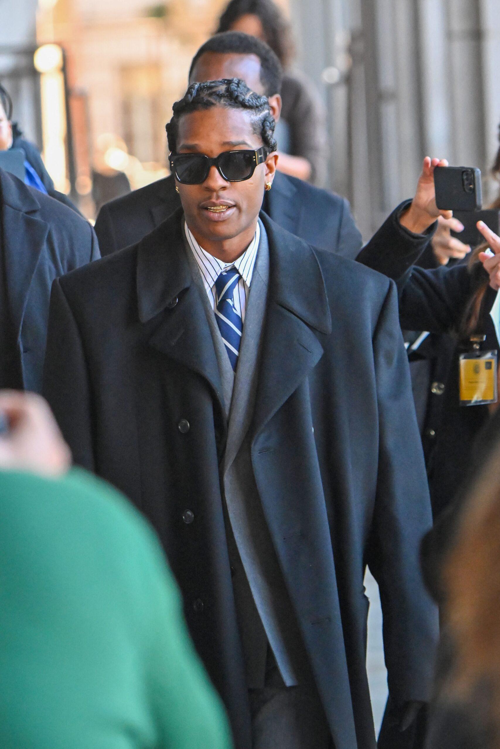 Rocky in $ AP arrives in court in Los Angeles County