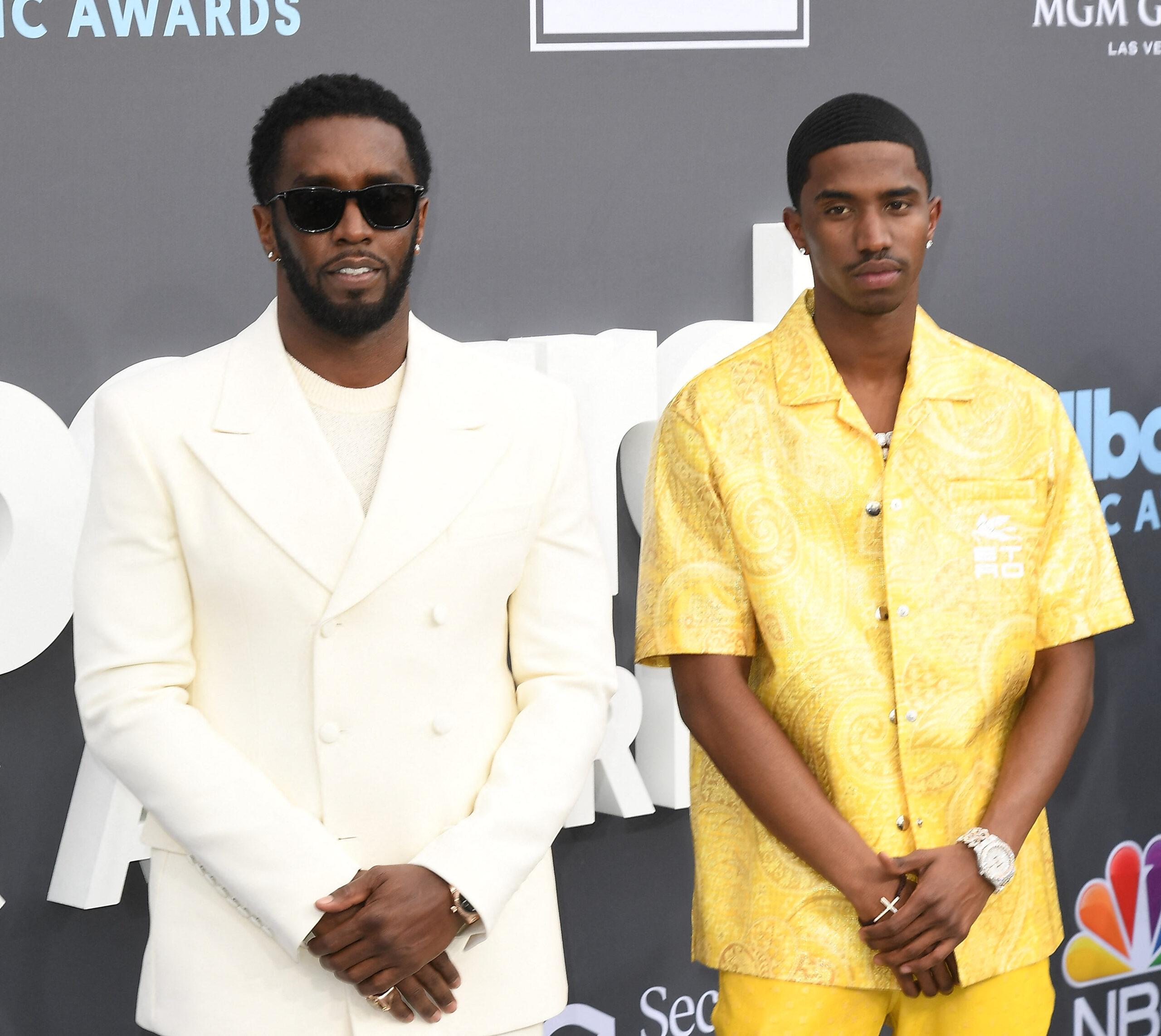 Diddy e seu filho no Billboard Music Awards de 2022, realizado no MGM Grand Garden Arena em 15 de maio de 2022 em Las Vegas, Nevada, Estados Unidos