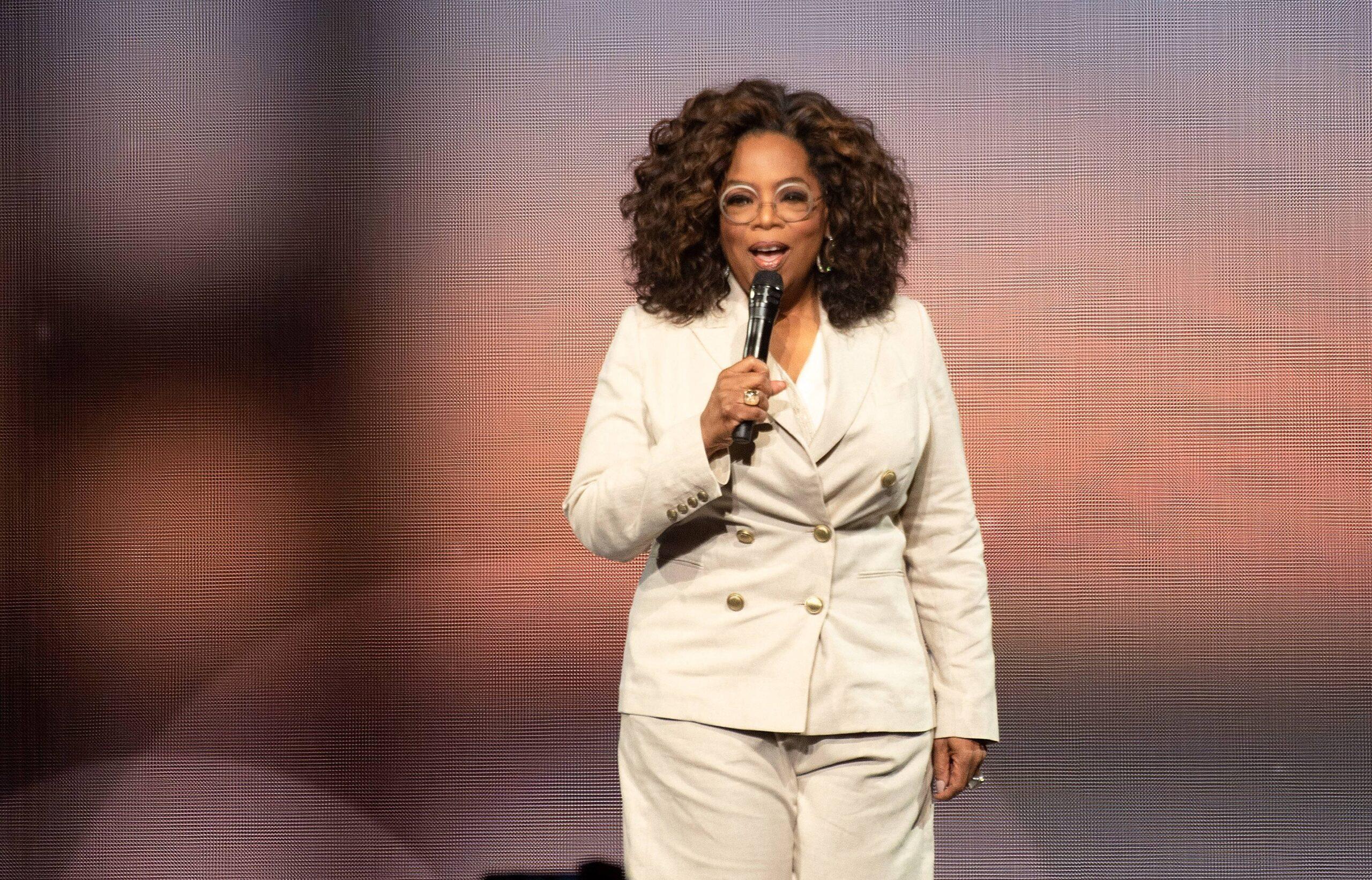 Oprah Winfrey reveals what she did with her first big paycheck.