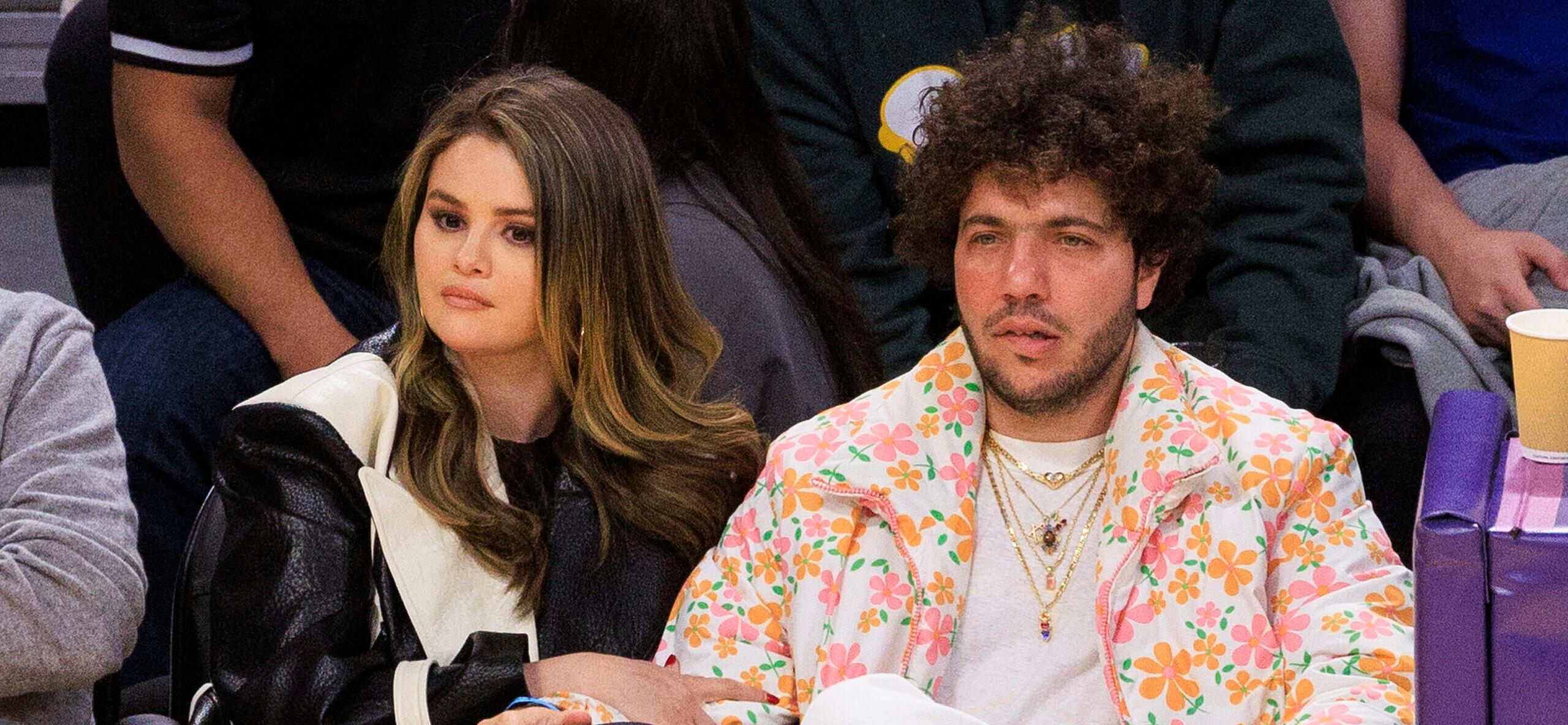 Selena Gomez and Benny Blanco at a basketball game