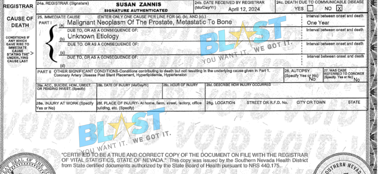 O.J. Simpson's Death Certificate Confirms His Cause Of Death