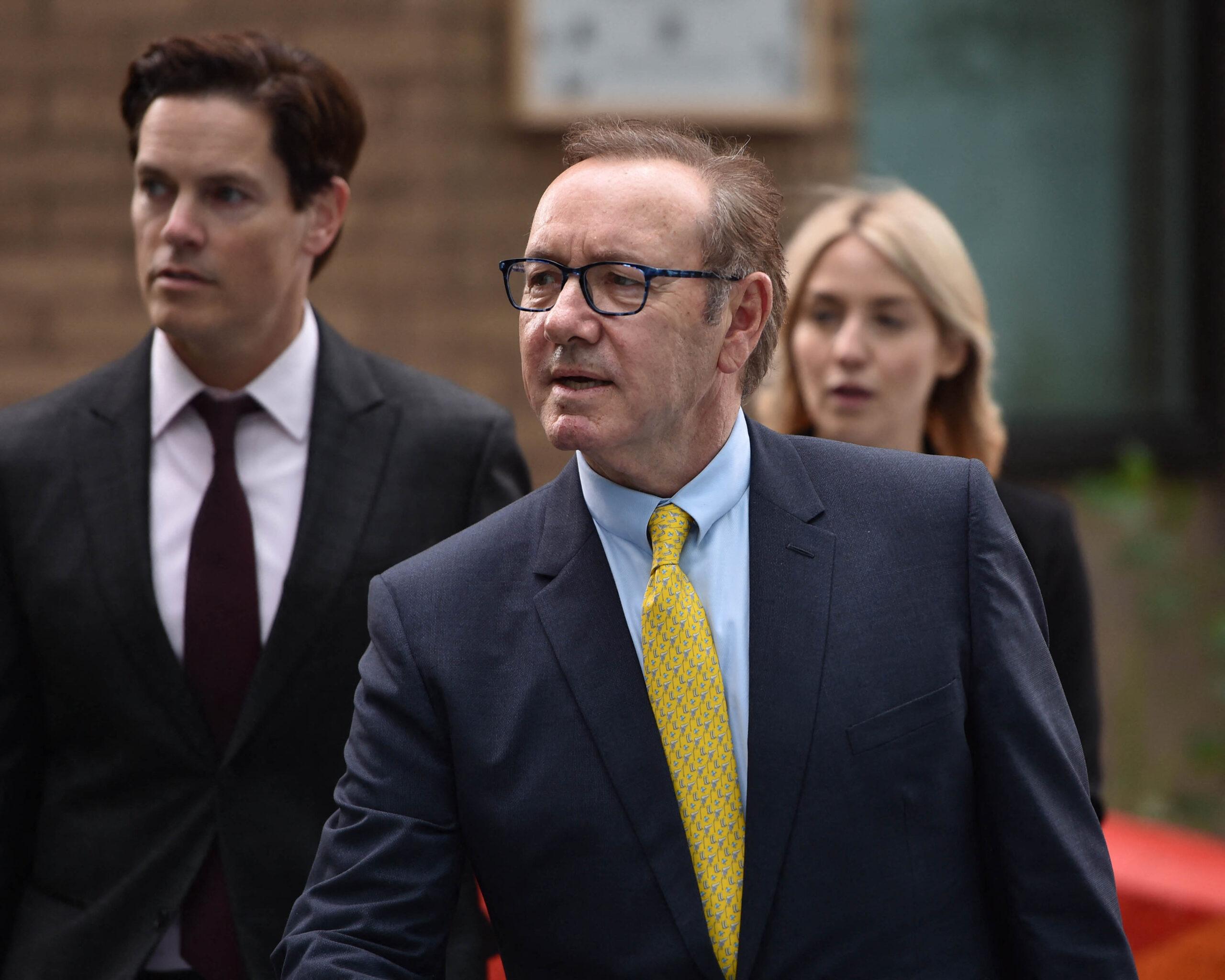 Kevin Spacey is seen outside Southwark Crown Court in London
