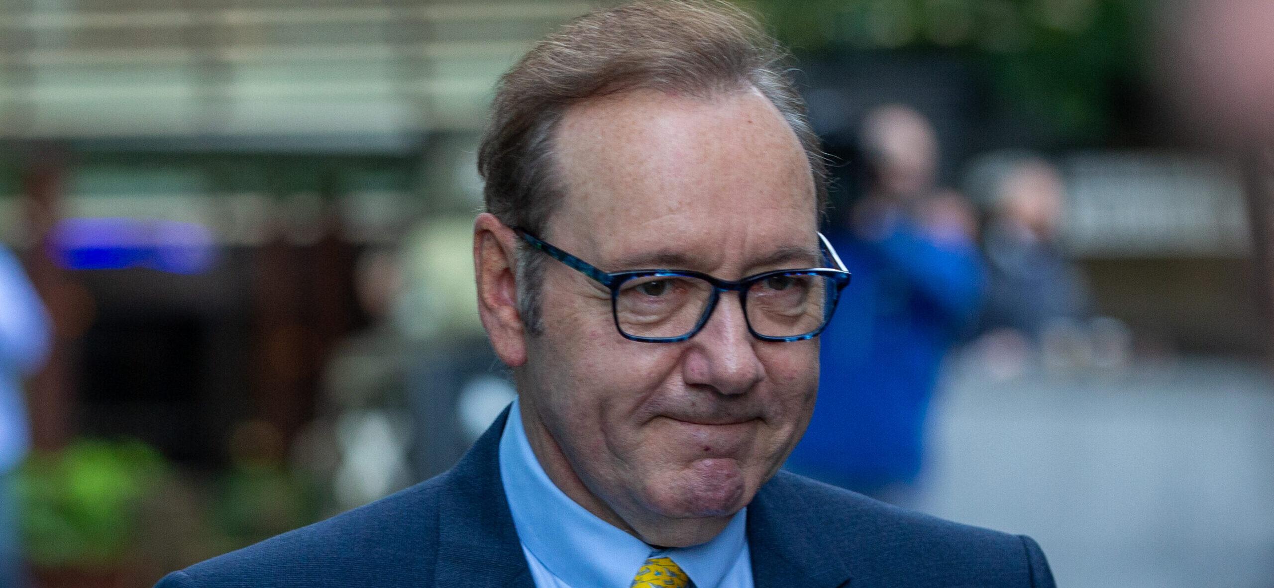 Kevin Spacey is seen outside Southwark Crown Court in London