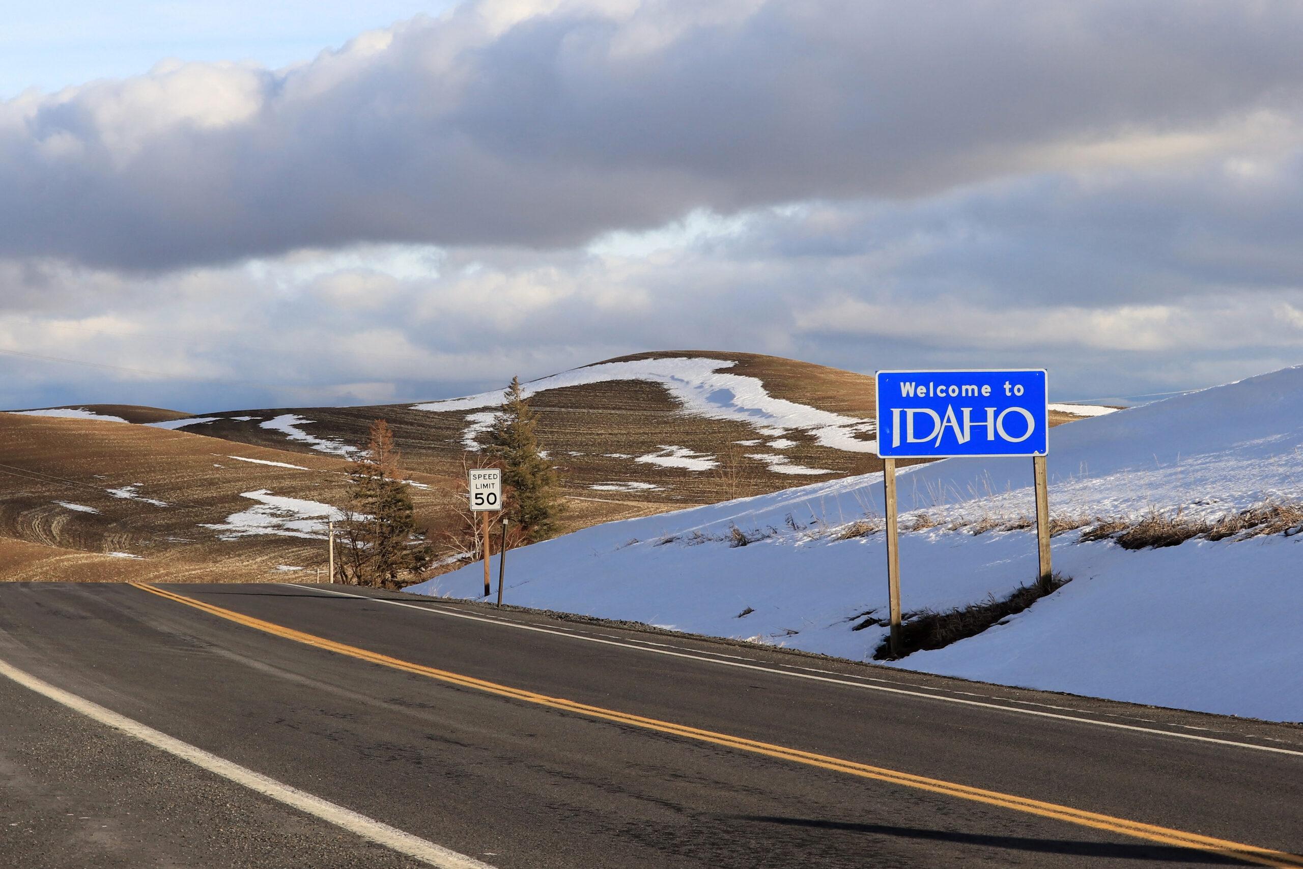 Bem-vindo ao sinal da rodovia Idaho