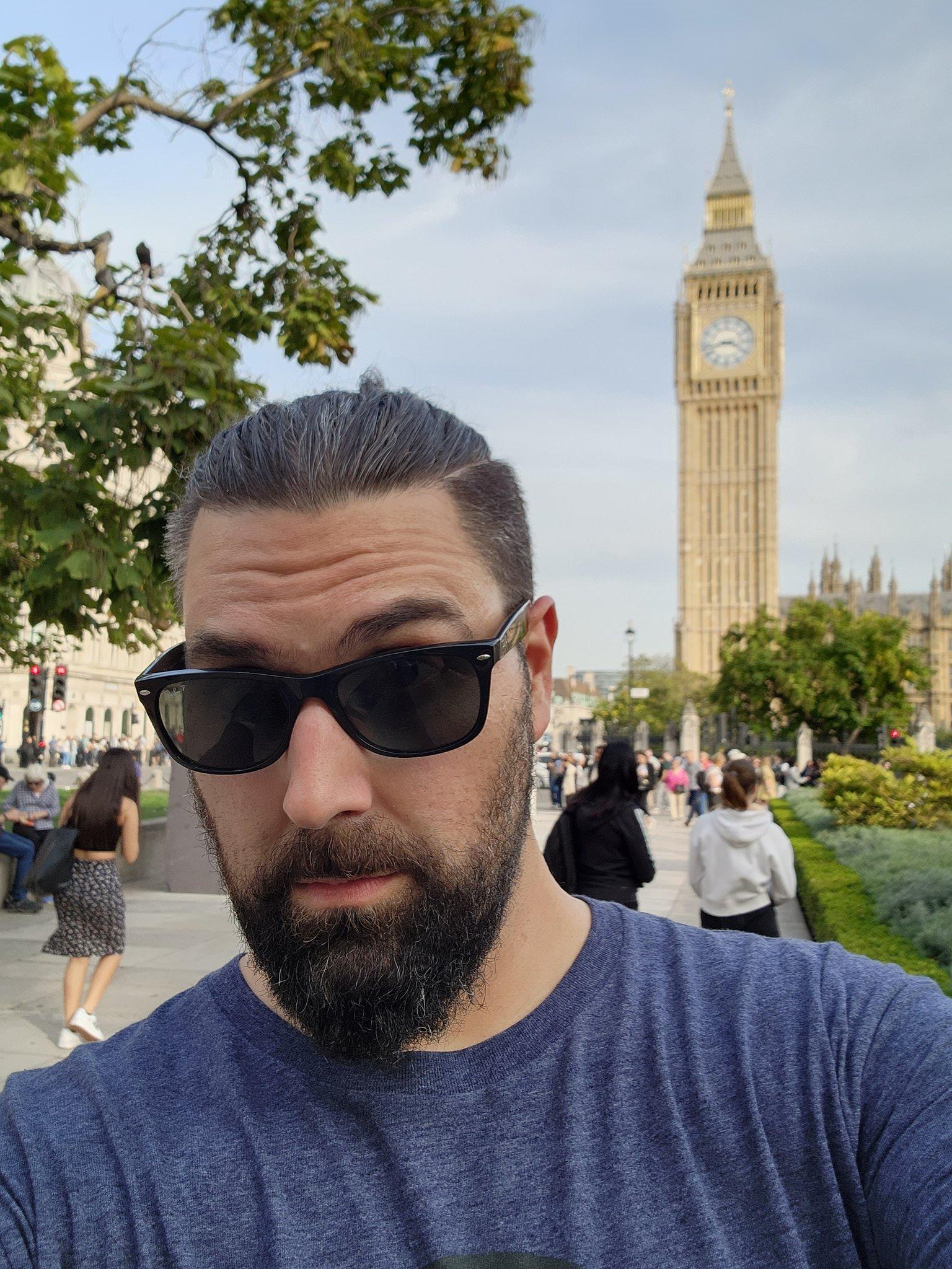 Ben Potter posing with Big Ben