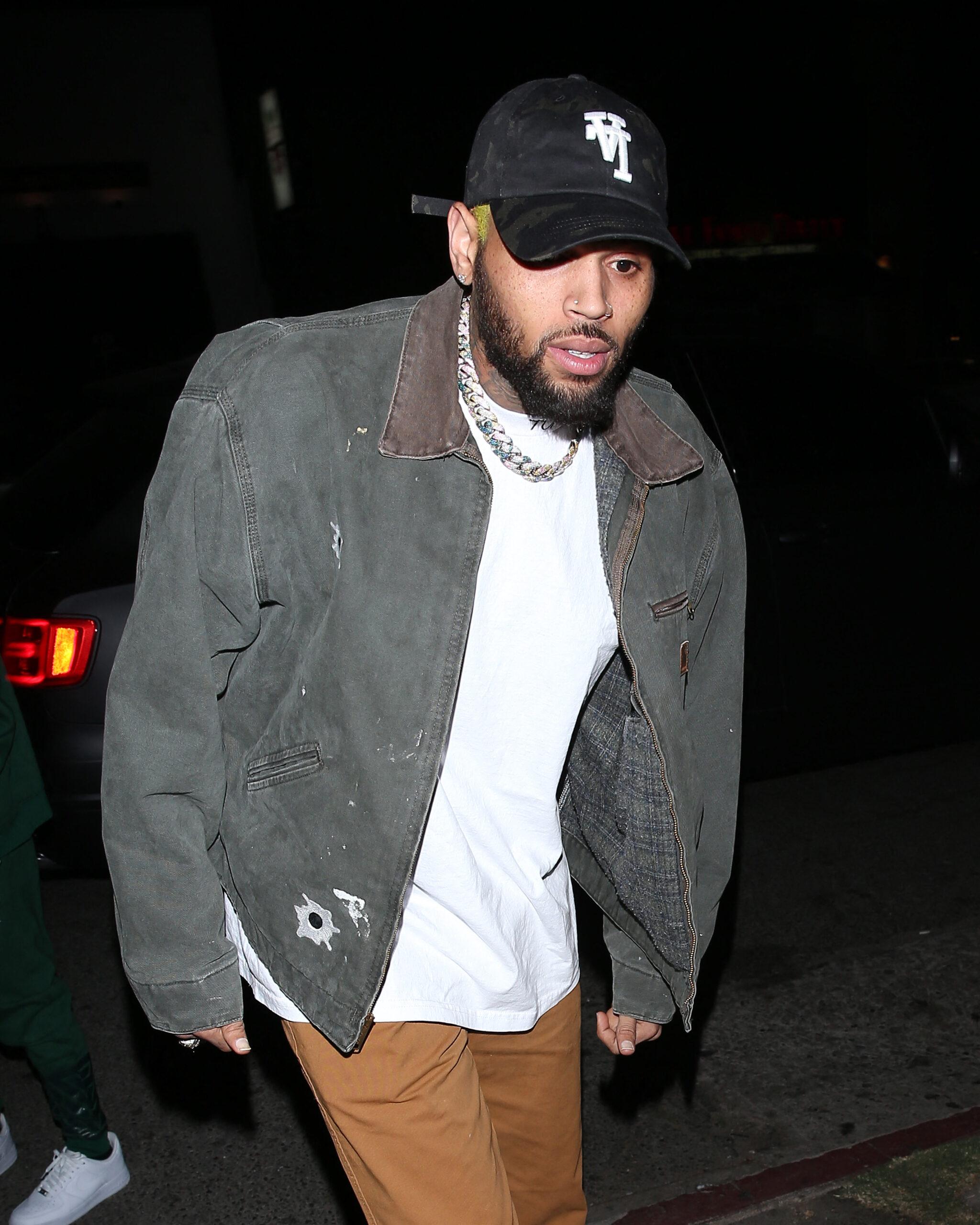 Chris Brown was seen at 'The Nice Guy' bar in West Hollywood, CA