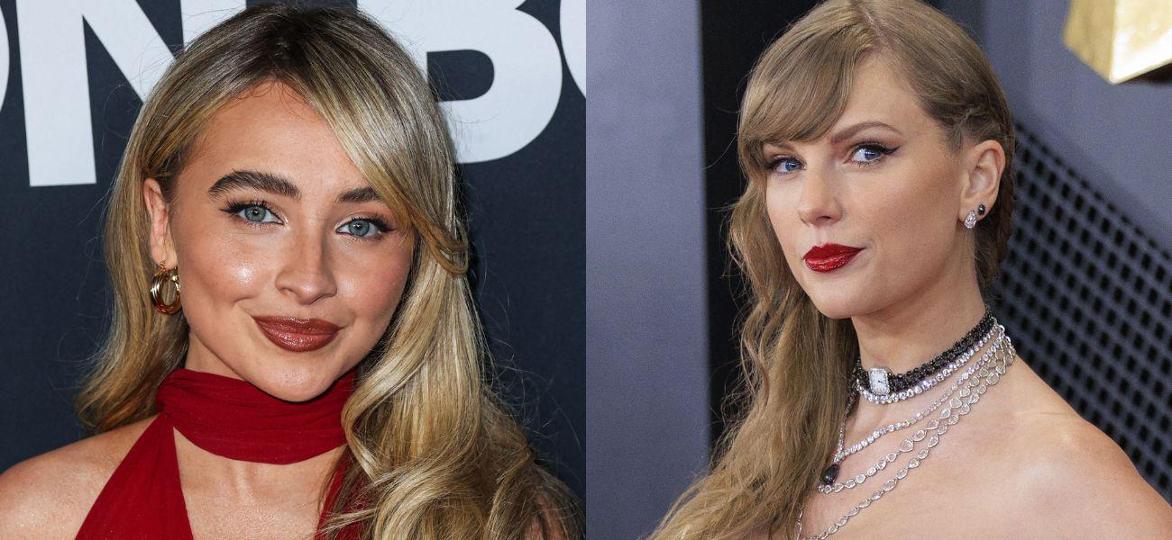 Sabrina Carpenter (left) and Taylor Swift (right)