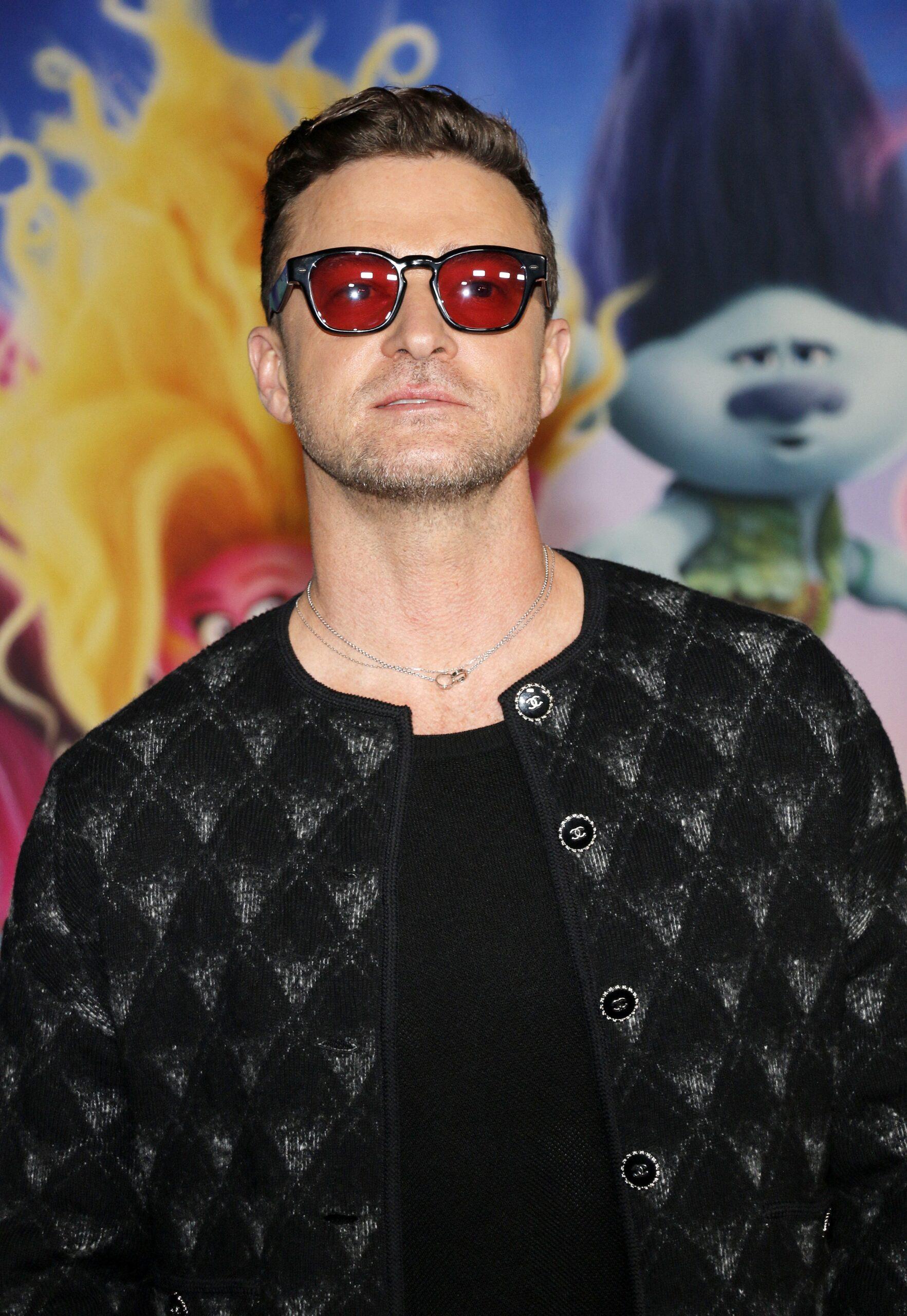 Justin Timberlake at the Los Angeles premiere of 'Trolls Band Together'