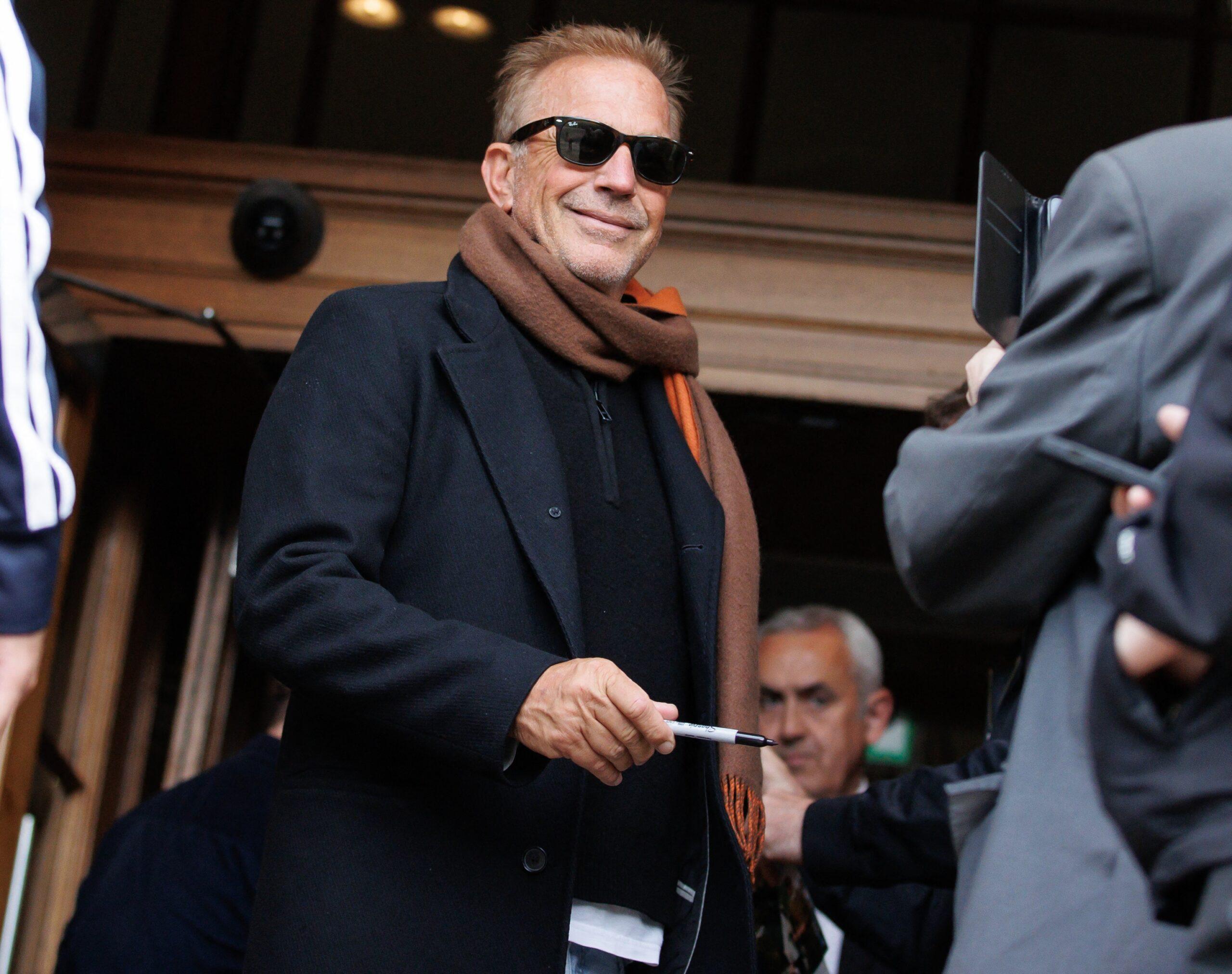 Hollywood star Kevin Costner at the Blythswood Hotel, Glasgow, and almost hit by a bus while out in Glasgow. 21.08.2023.