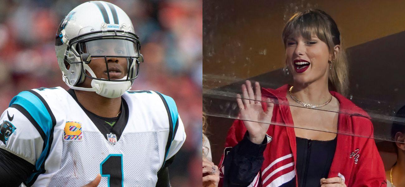 Cam Newton (left) and Taylor Swift (right)