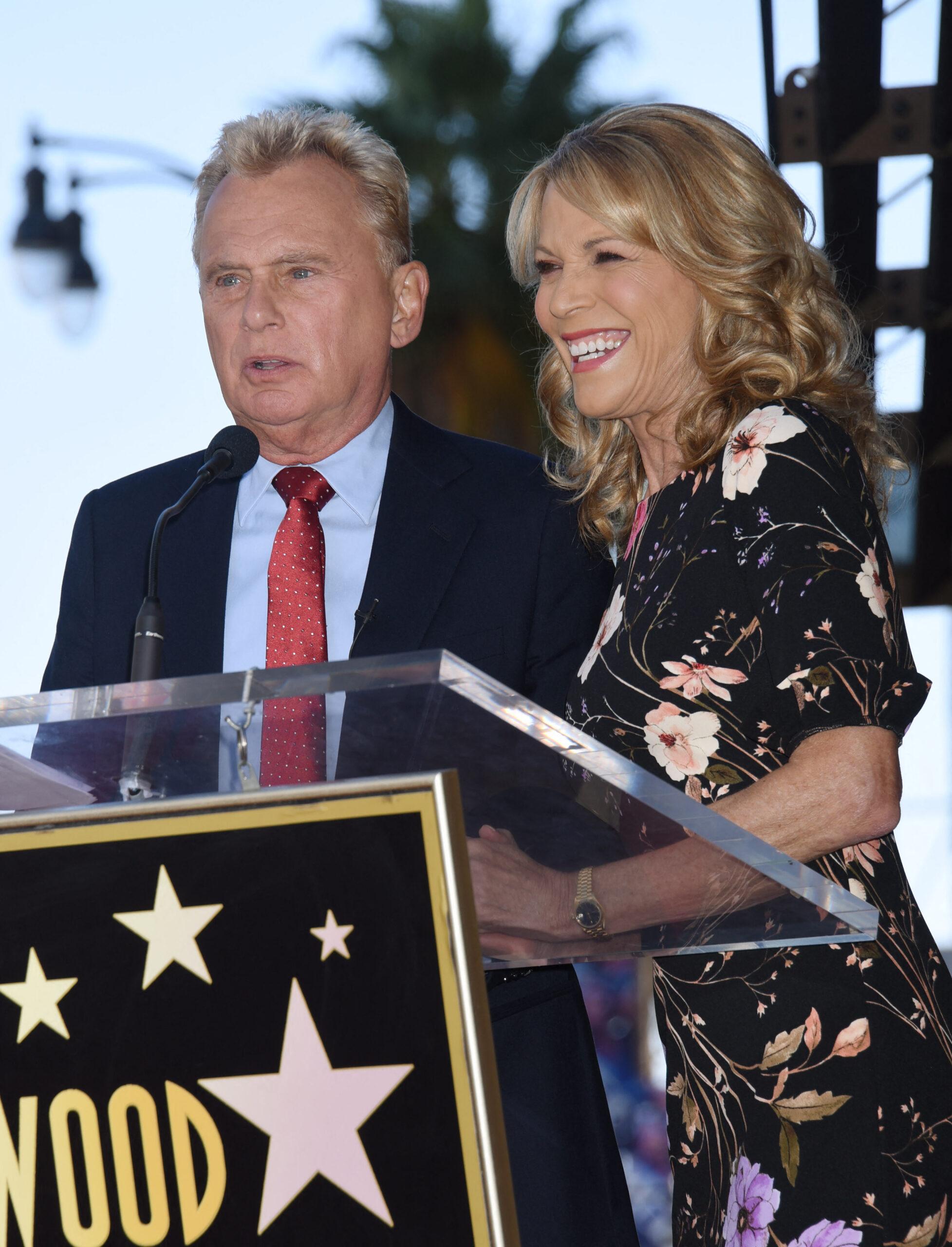 Pat Sajak e Vanna White na Calçada da Fama de Hollywood