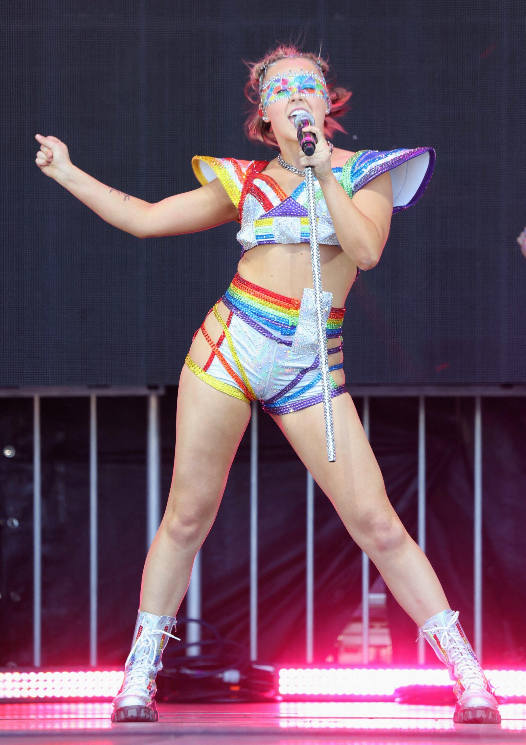 JoJo Siwa performing at the Los Angeles Gay Pride celebration