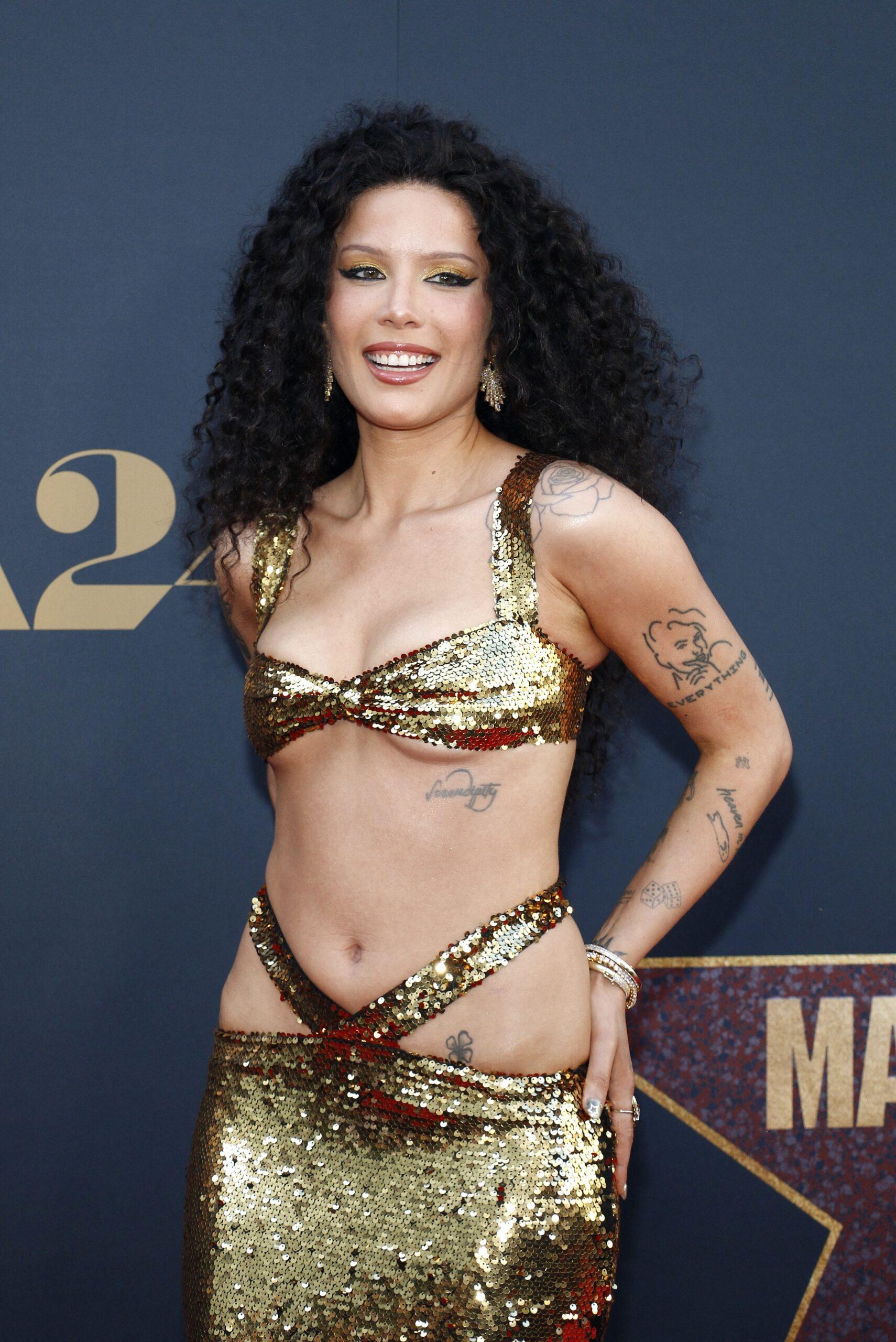 Halsey poses on the red carpet at Los Angeles premiere of 'MaXXXine'