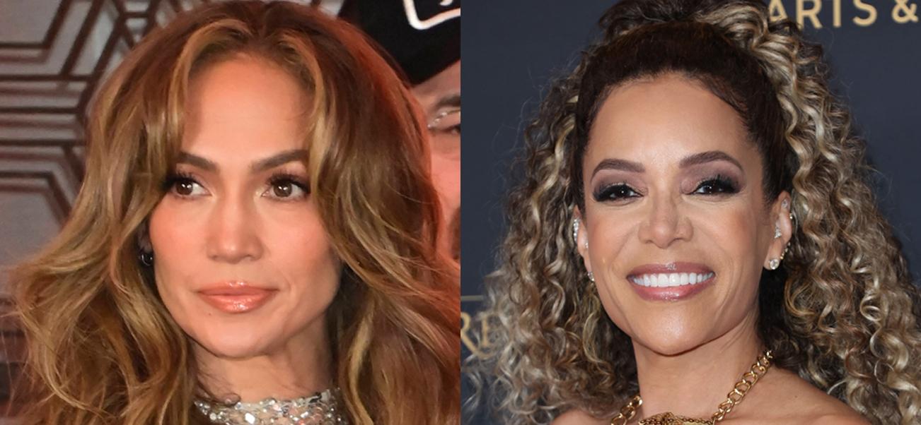 A collage of Jennifer Lopez and Sunny Hostin at separate events