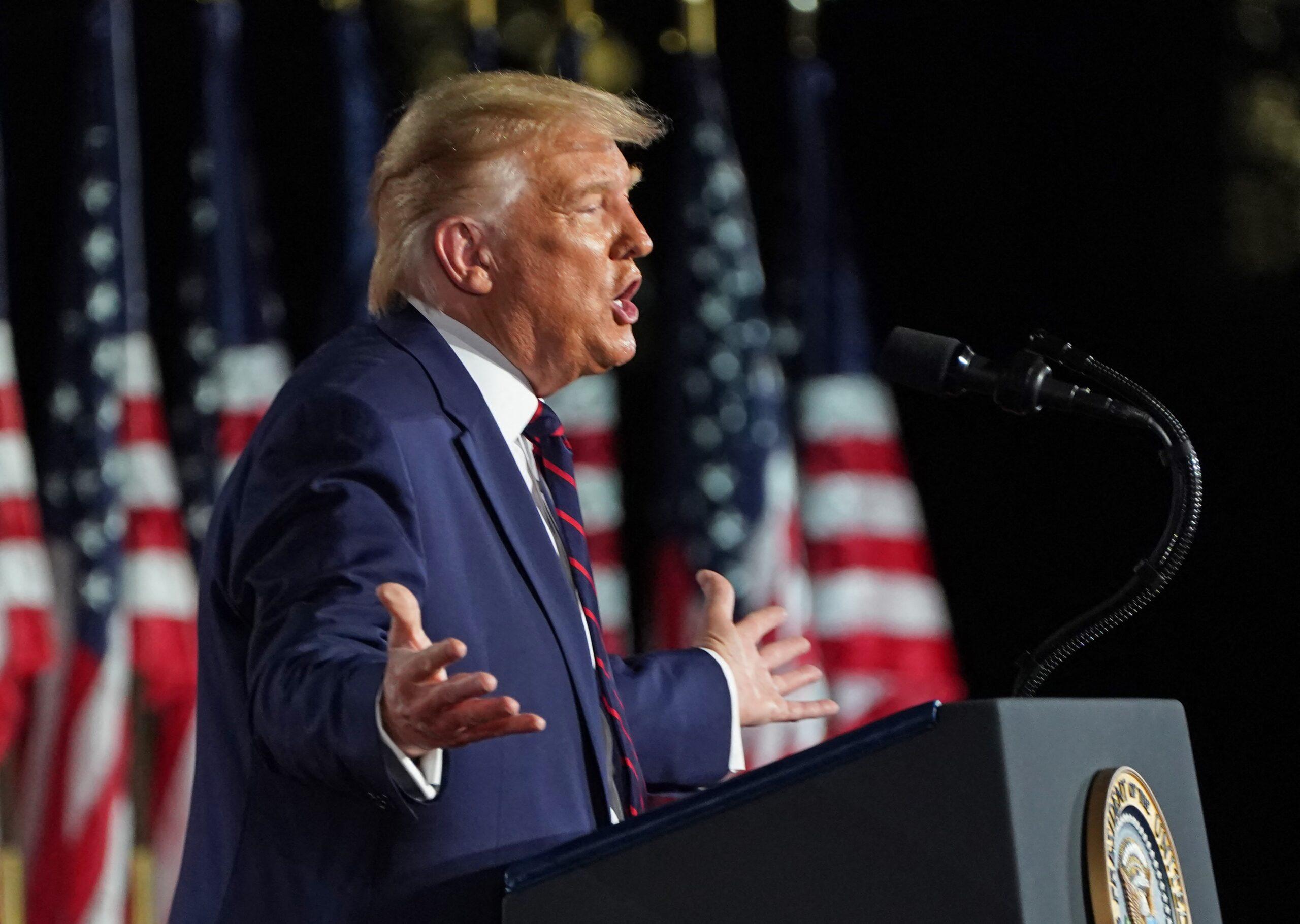 United States President Donald J. Trump makes remarks accepting the 2020 Republican Party nomination for President of the US