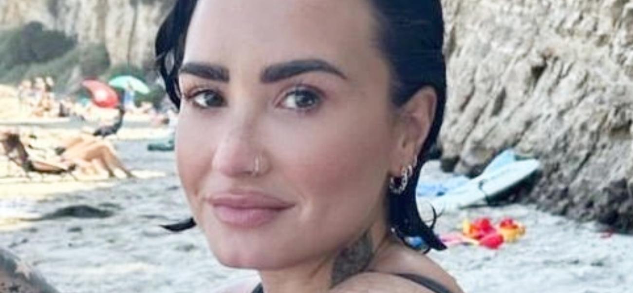 Demi Lovato close up at the beach