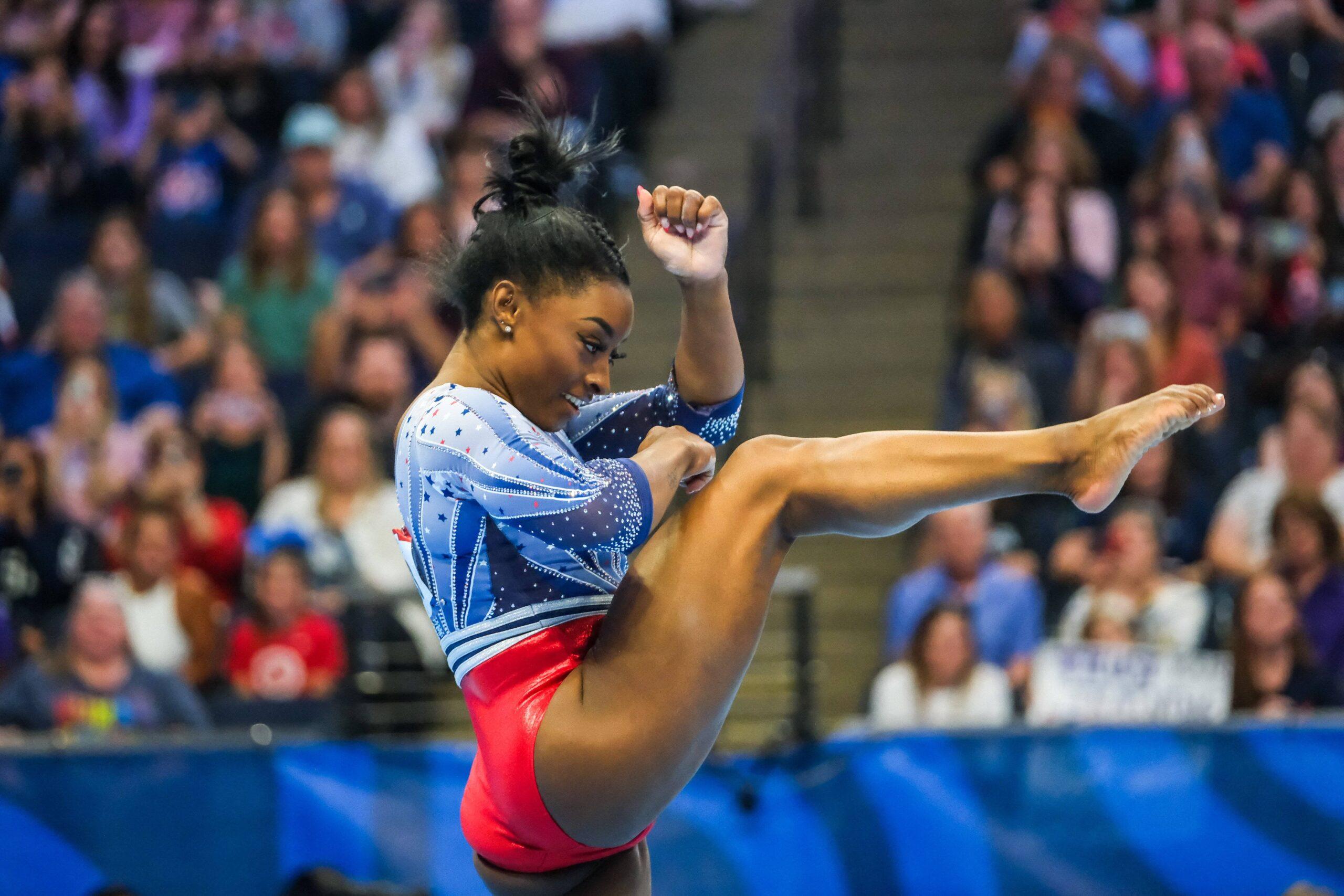 Simone Biles at the 2024 Olympic selections