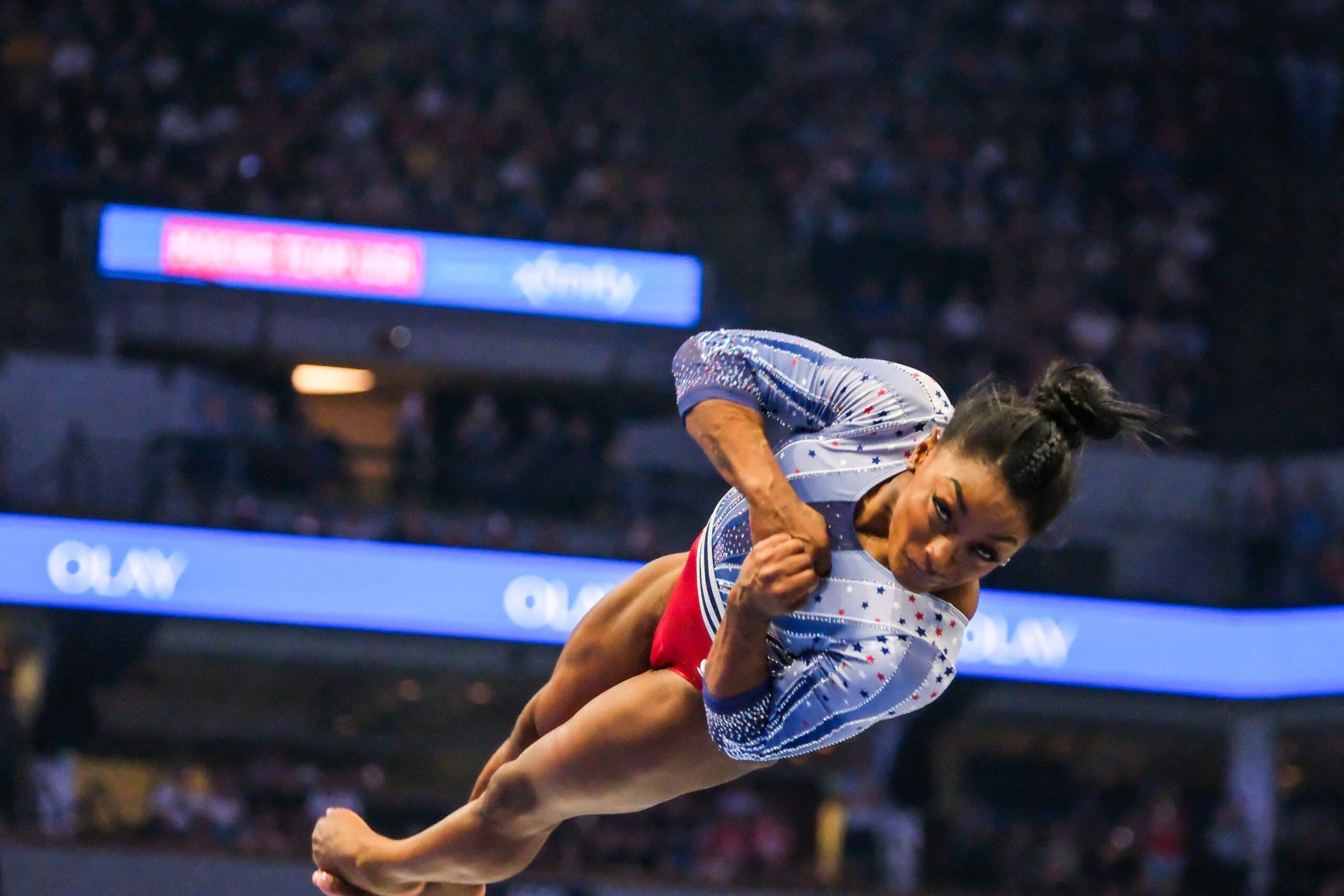 Simone Biles nas seletivas olímpicas de 2024