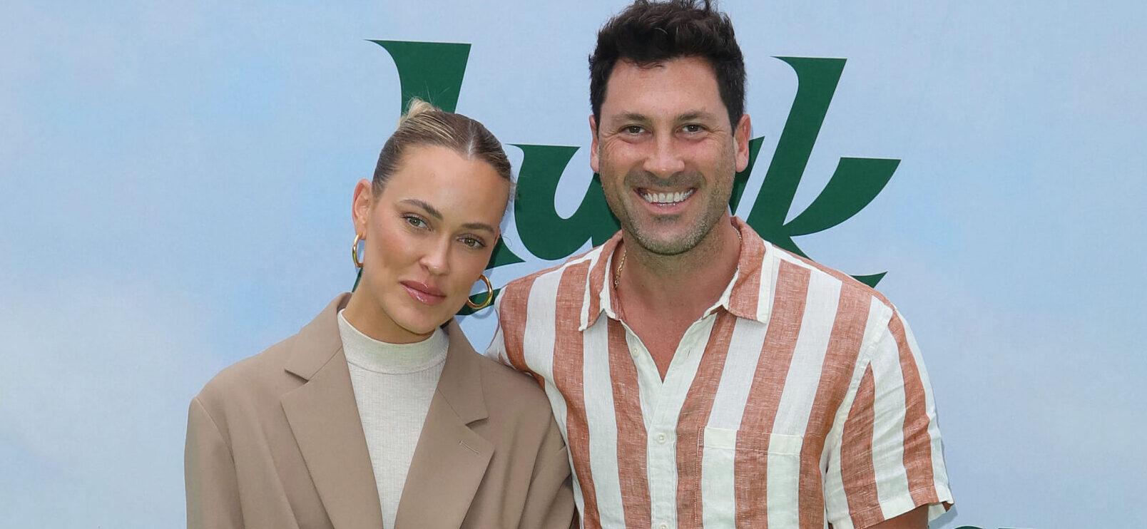 Peta Murgatroyd and Maksim Chmerkovskiy at Red Carpet Event for the global premiere of Apple Original Film LUCK in Los Angeles