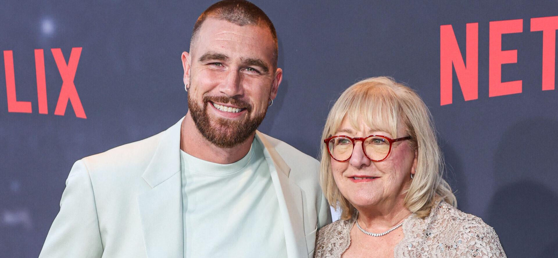 Donna Kelce and Travis Kelce at Los Angeles Premiere Of Netflix's 'Quarterback' Season 1