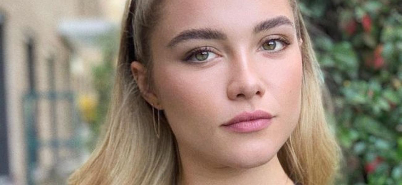 Florence Pugh poses outdoors