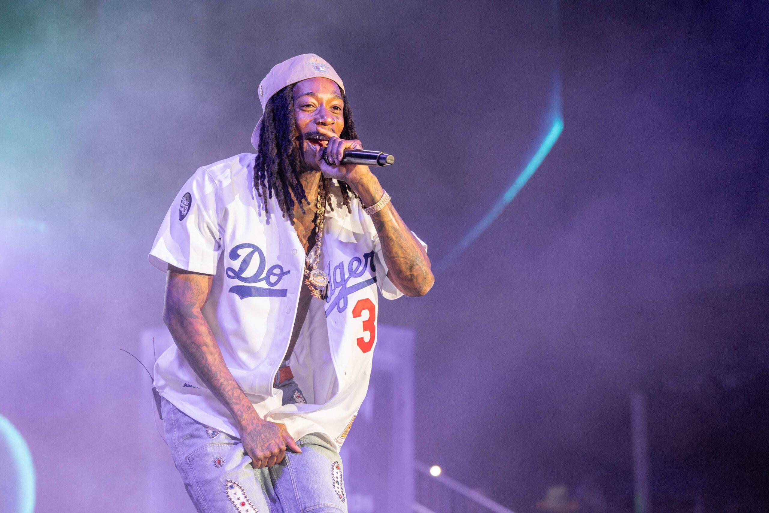 Wiz Khalifa performs during the 'High School Reunion' Tour at FivePoint Amphitheatre in Irvine, California. 27 Aug 2023 Pictured: August 27, 2023, Irvine, California, U.S: WIZ KHALIFA (CAMERON THOMAZ) during the 'High School Reunion' Tour at FivePoint Amphitheatre