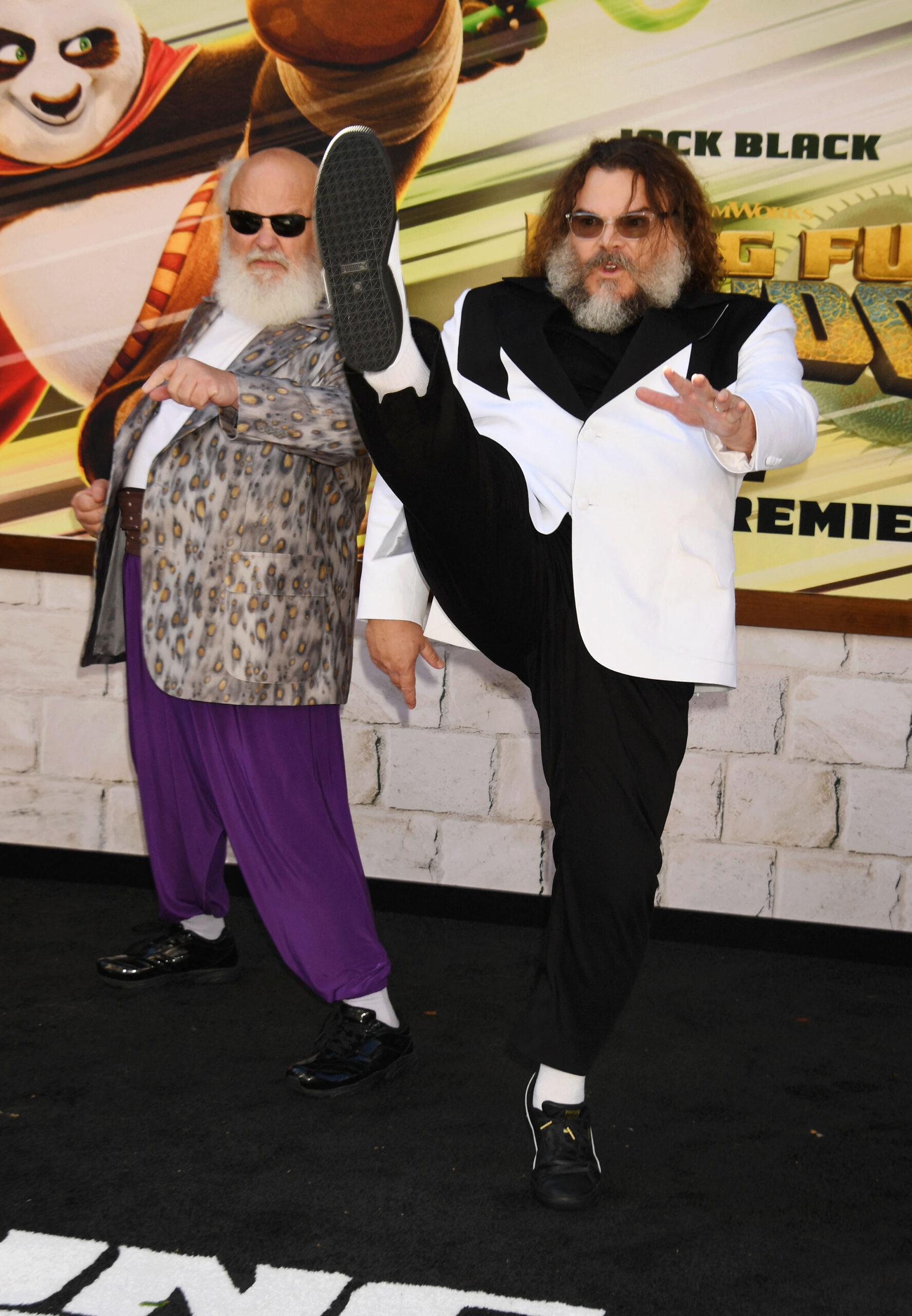 Kyle Gass e Jack Black na estreia da Universal Pictures em Los Angeles 