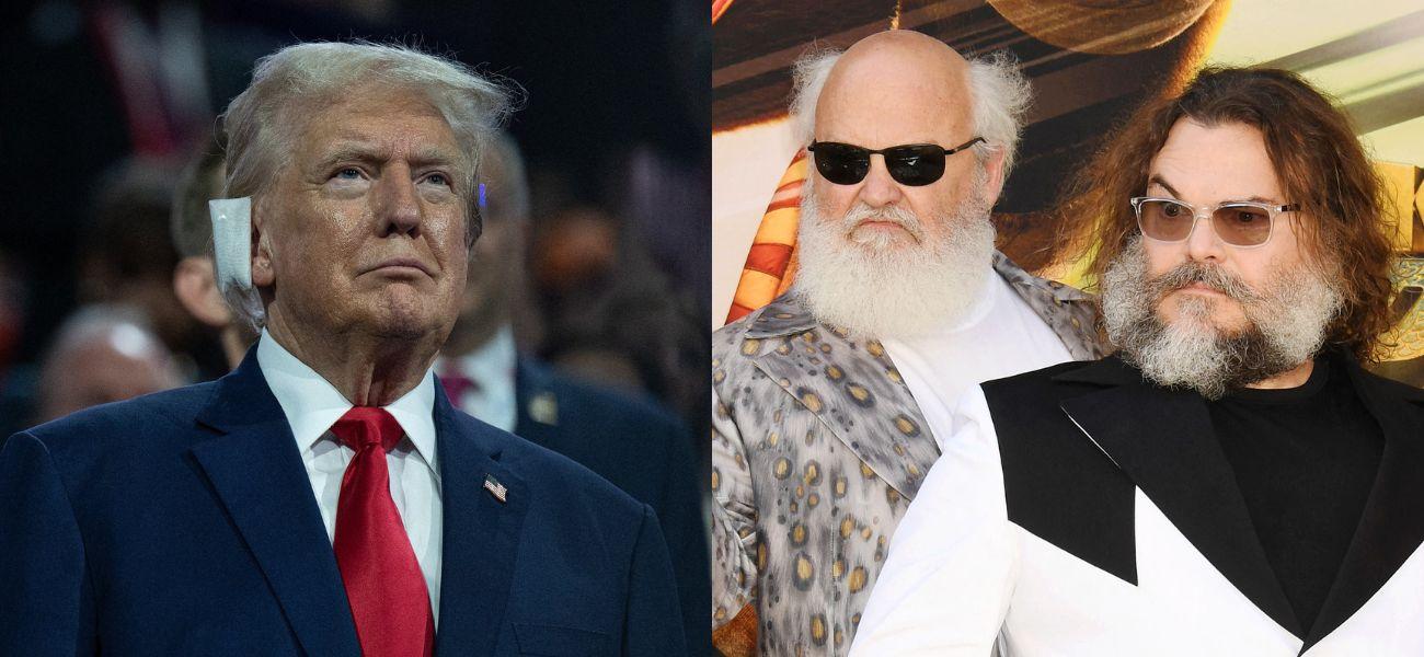 Donald Trump (left) Kyle Gass and Jack Black (right)