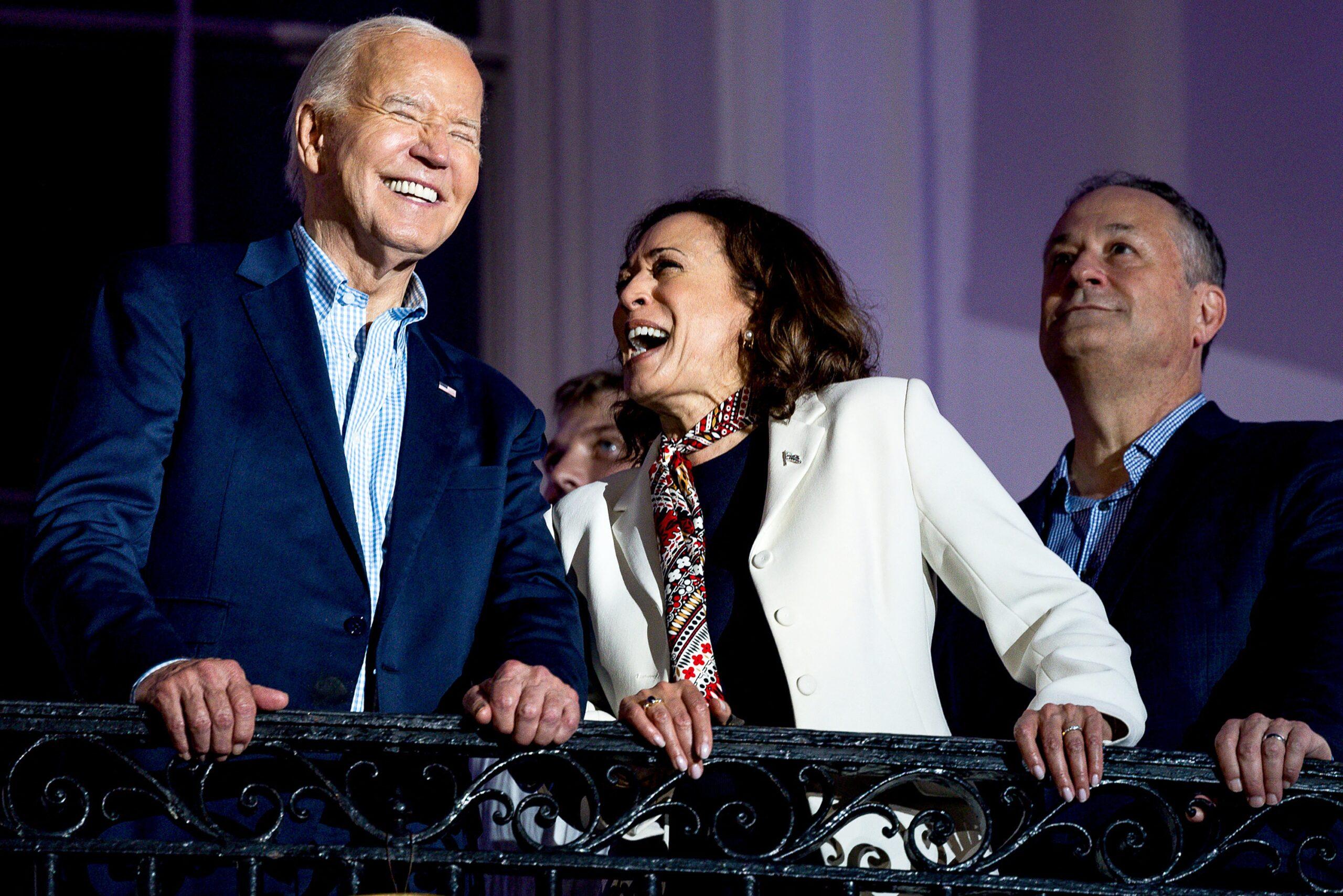 Kamala Harris e Joe Biden no Dia da Independência de 2024 na Casa Branca