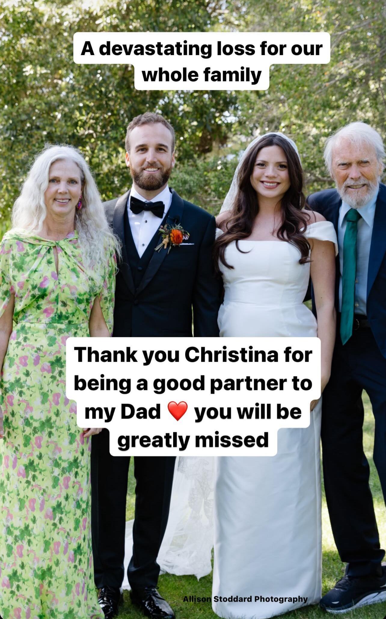 Filha de Clint Eastwood faz homenagem comovente à namorada do pai