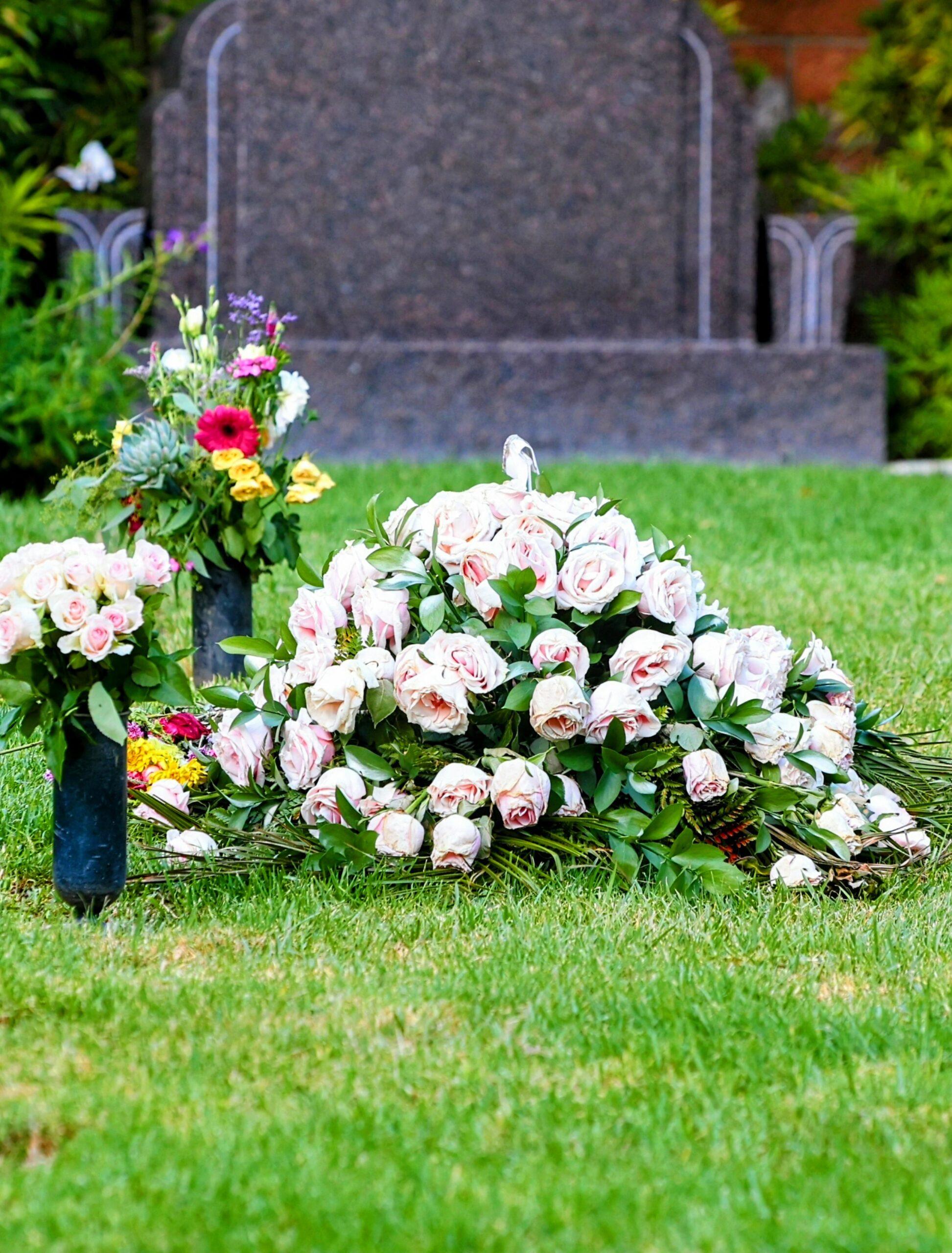 Flowers placed at Richard Simmons final resting place