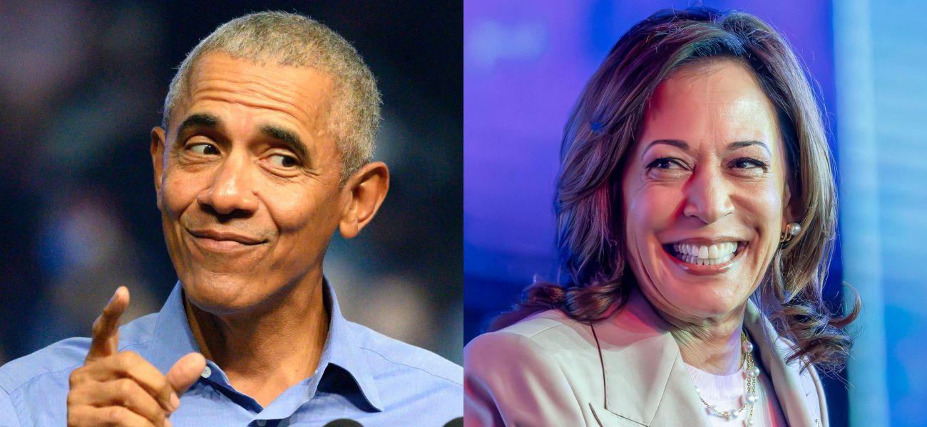 Barack Obama (left) Kamala Harris (right)