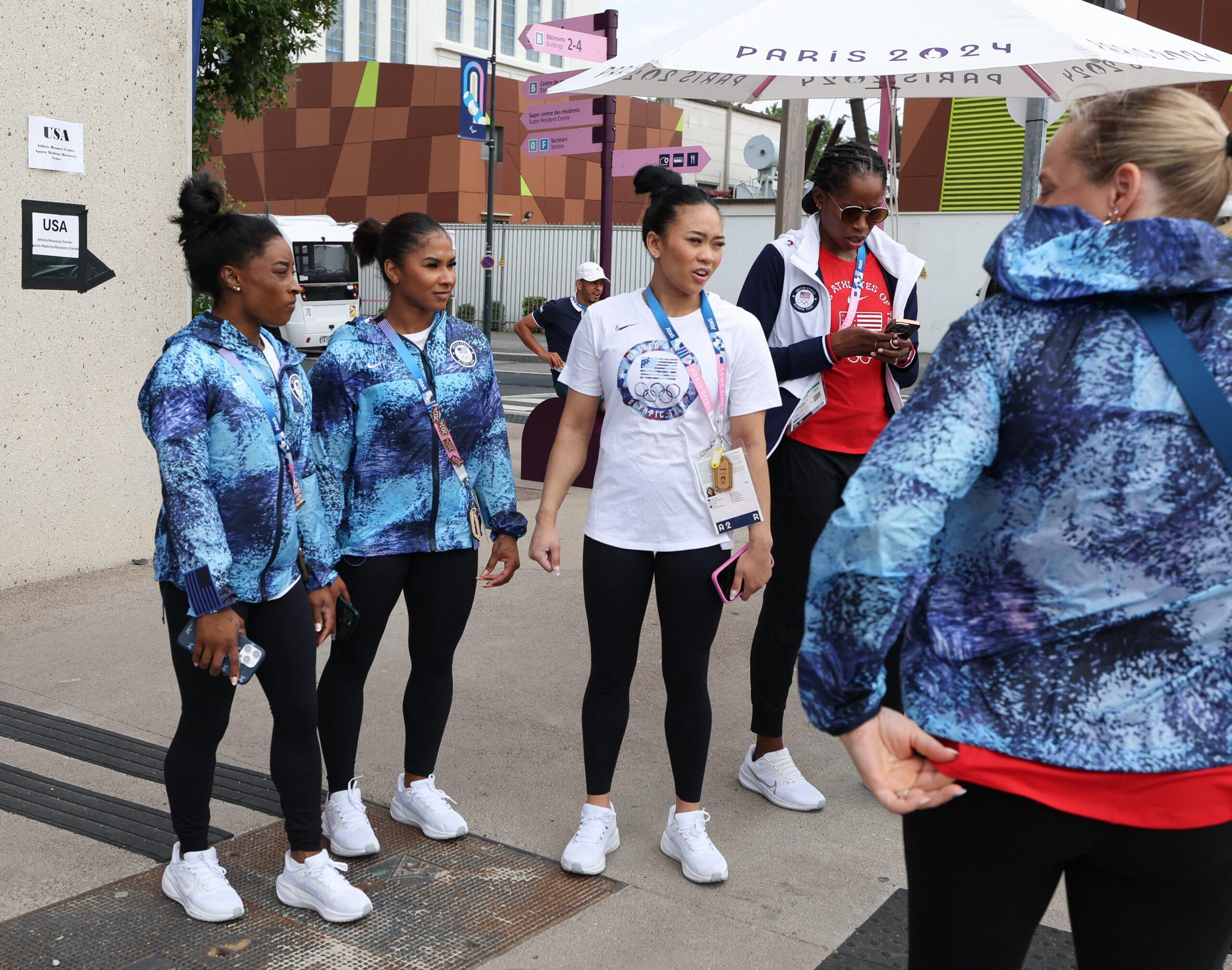 Equipe de ginástica dos EUA nos preparativos para as Olimpíadas de Paris 2024