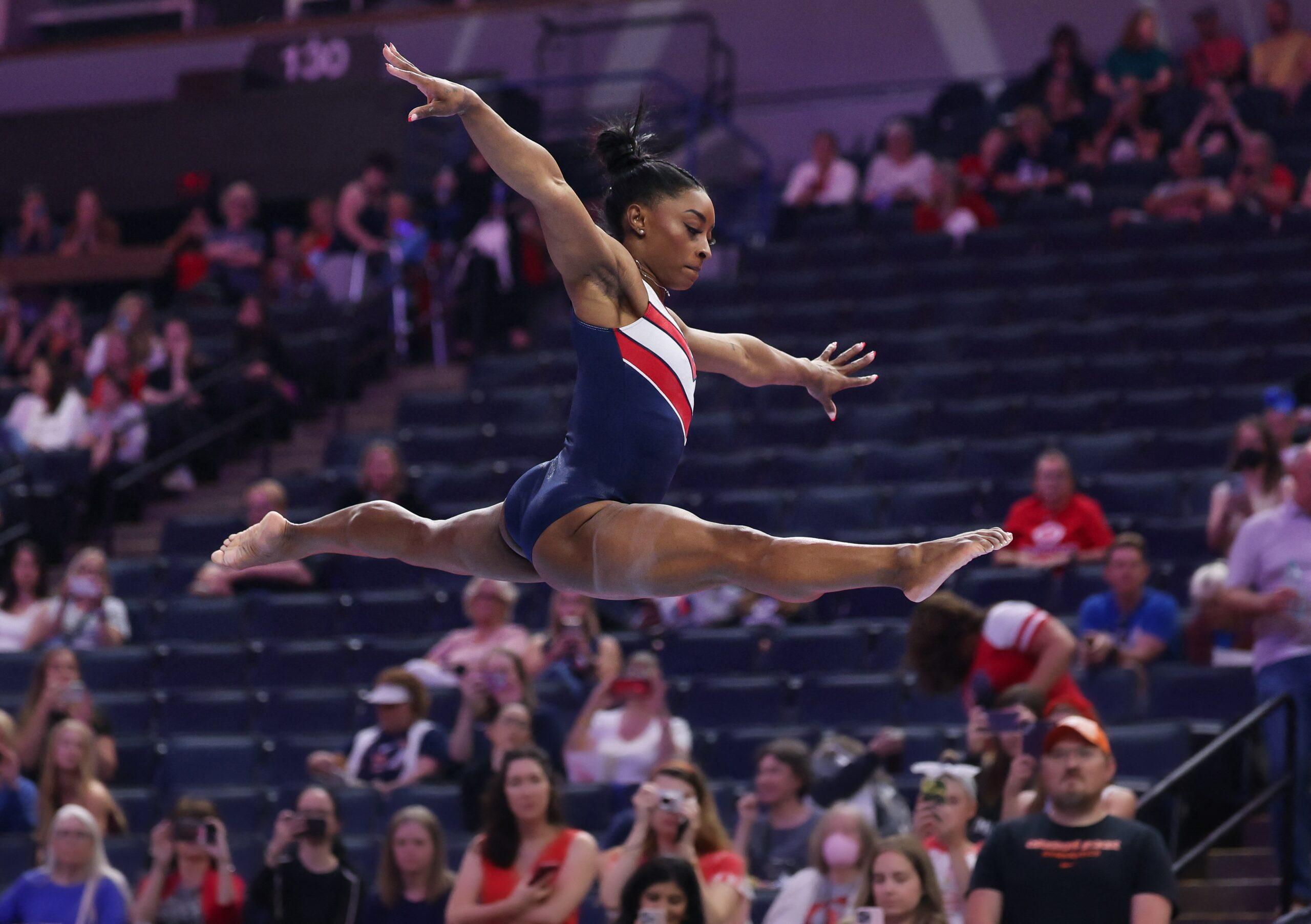 Simone Biles nas seletivas olímpicas dos EUA de 2024, dia 2, 30 de junho