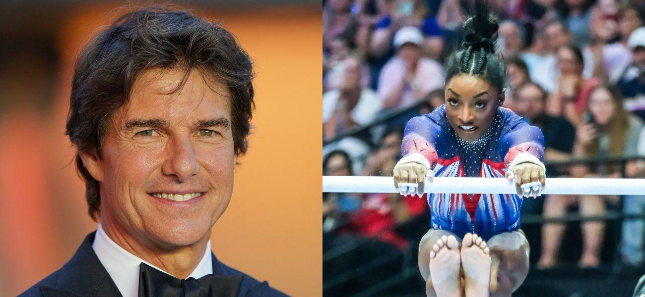 Tom Cruise (left) Simone Biles (right)