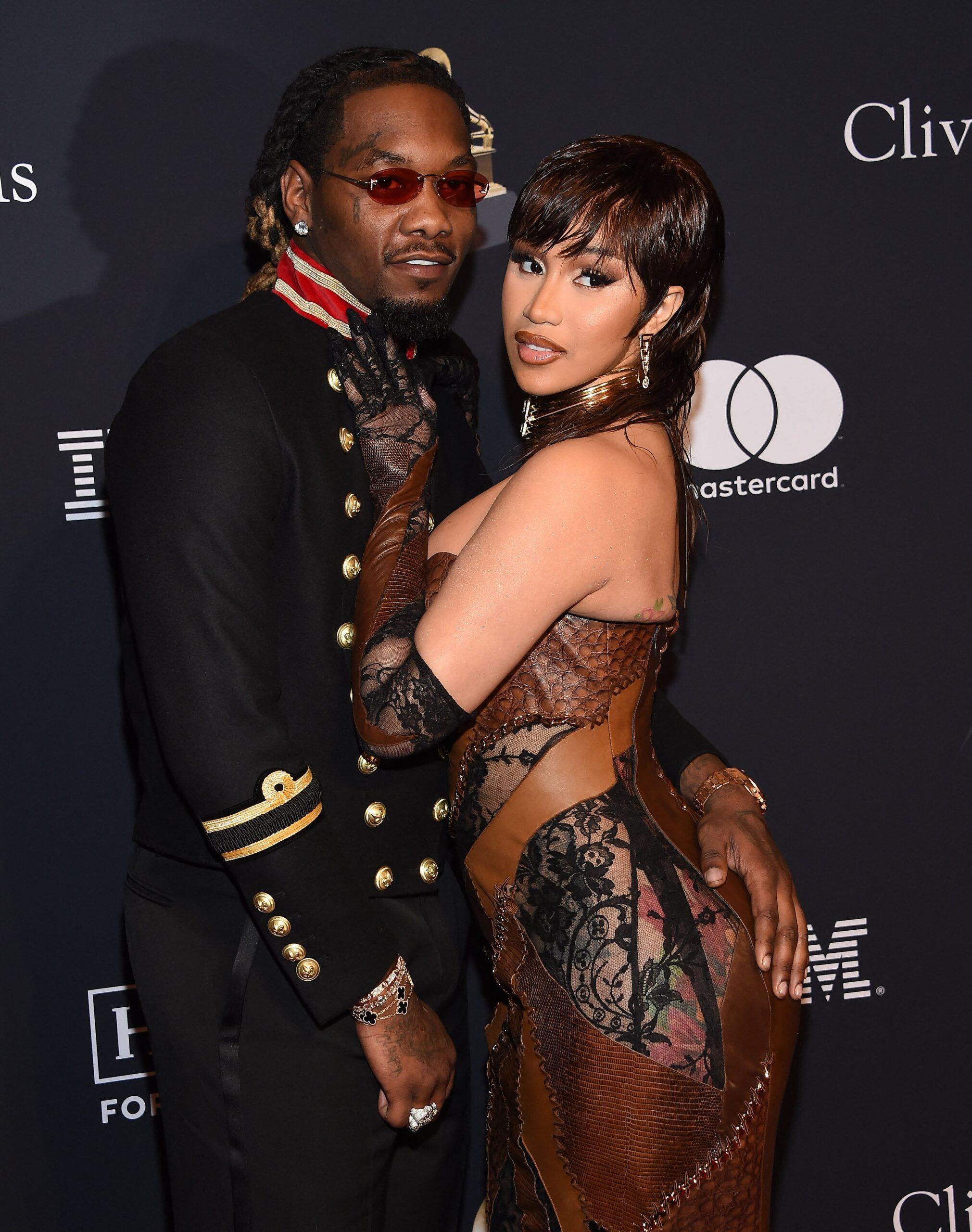 Cardi B e Offset na Gala Pré-GRAMMY 2023