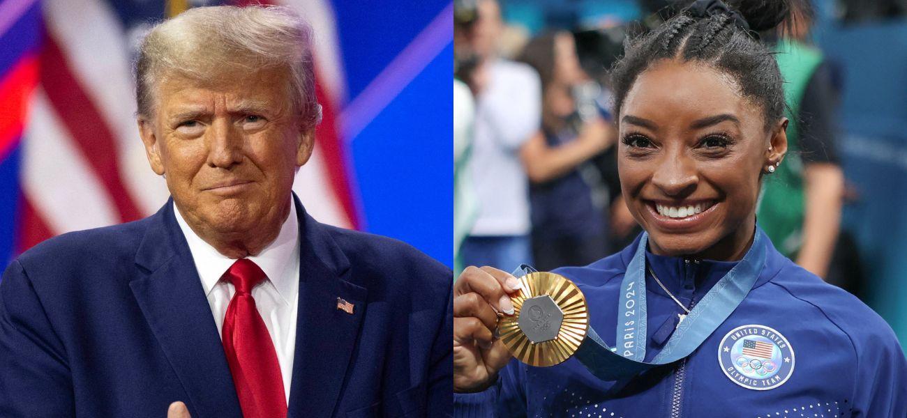 Donald Trump (left) Simone Biles (right)