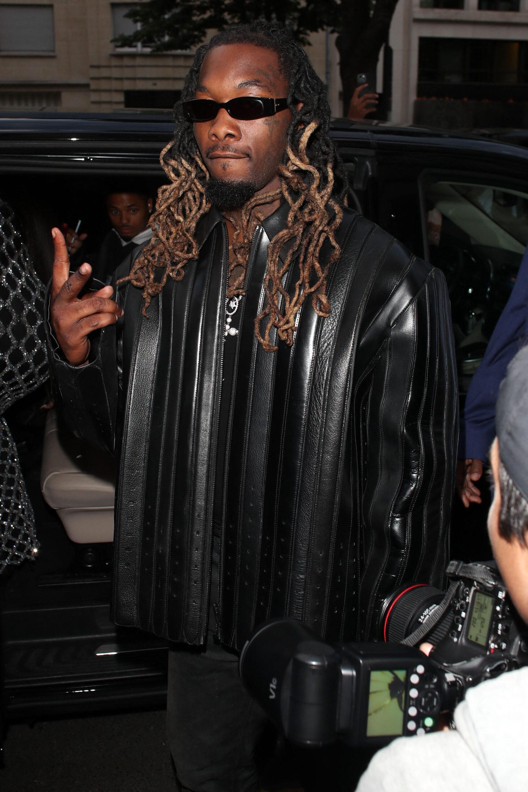 Offset leaving the hotel for the Balenciaga afterparty on 05 Jul 2023