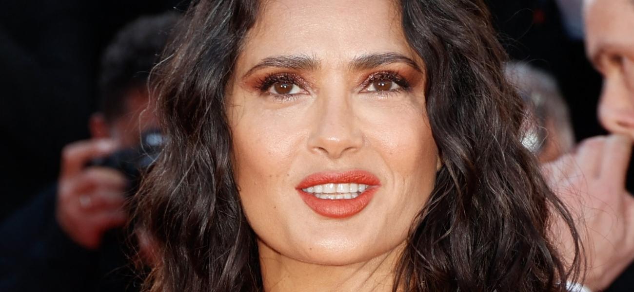 Salma Hayek smiles close up