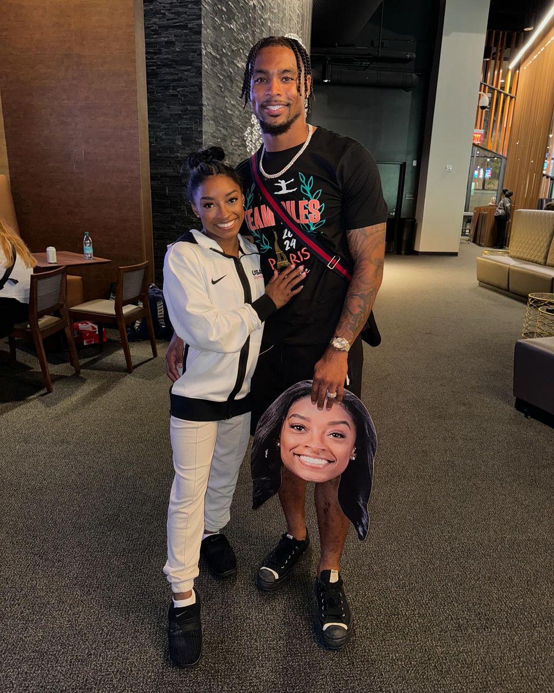 Jonathan Owens and Simone Biles at Olympic Trials