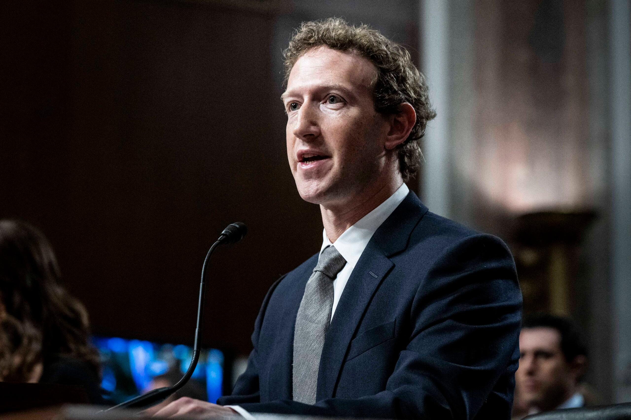 Mark Zuckerberg em audiência do Comitê Judiciário do Senado