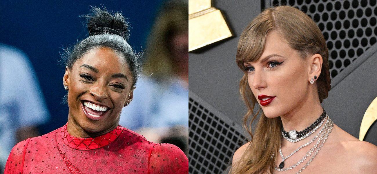 Simone Biles (left) Taylor Swift (right)